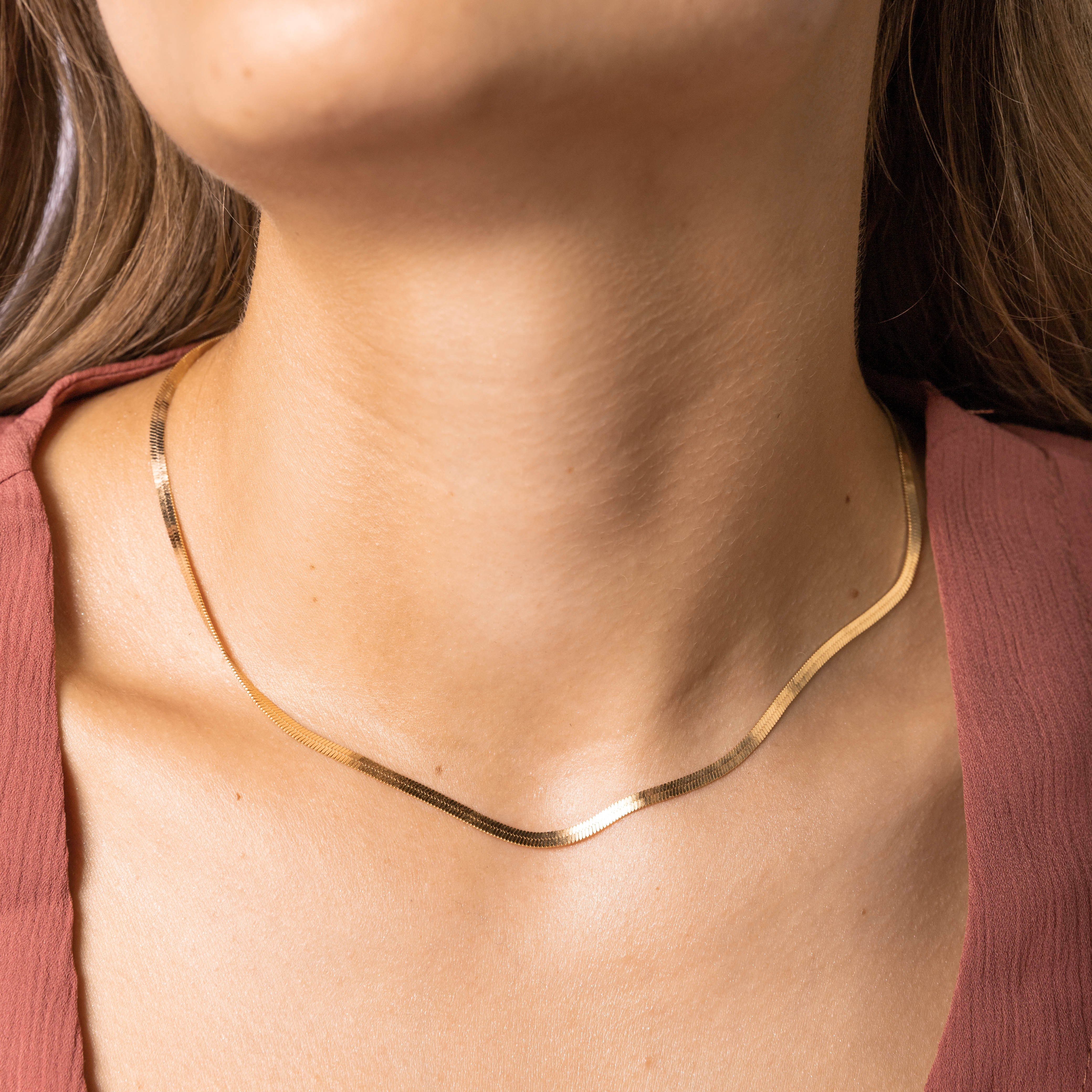 Classic Herringbone Chain Necklace