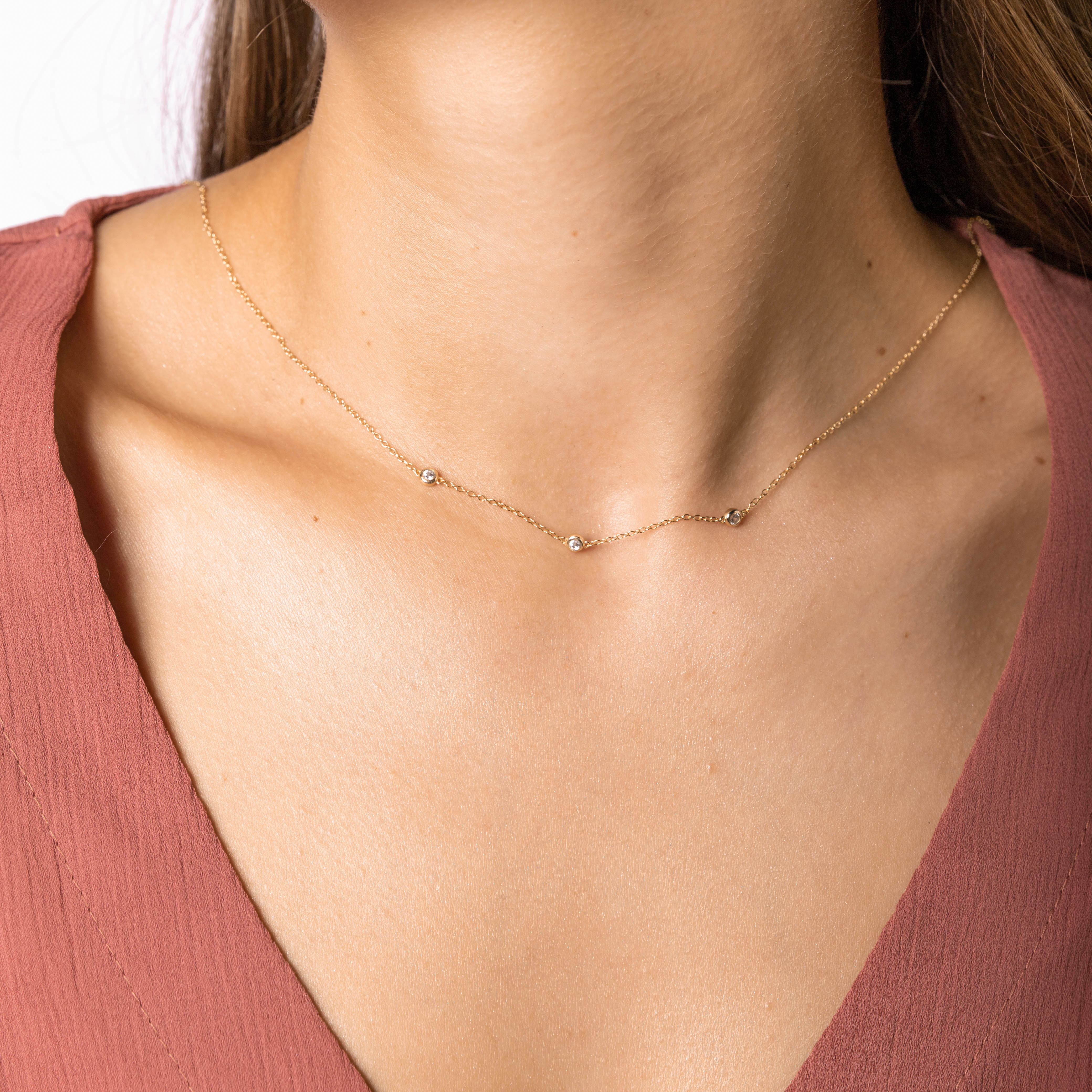 Satellite Sapphire Station Chain Necklace