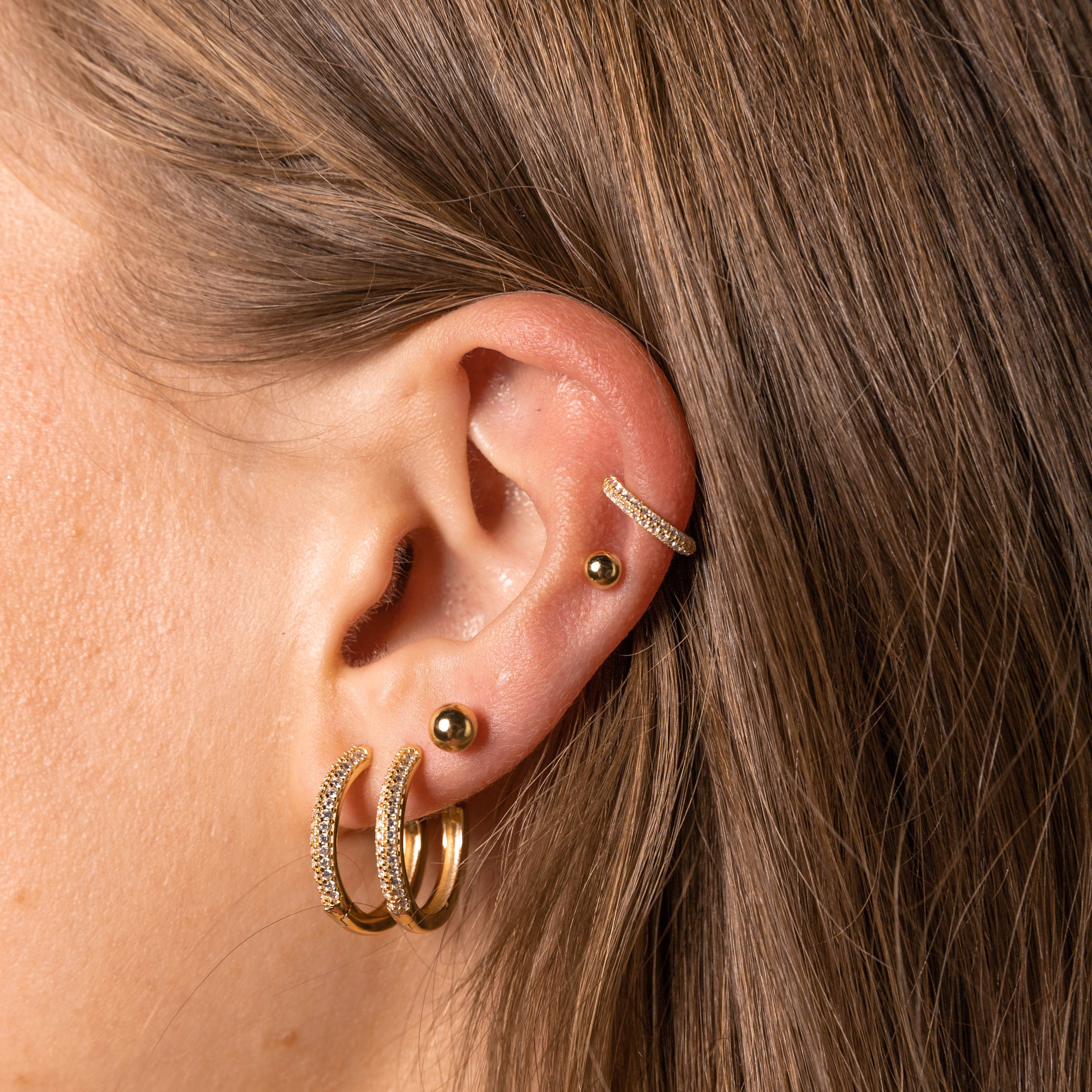 Large Sapphire Pave Hoops