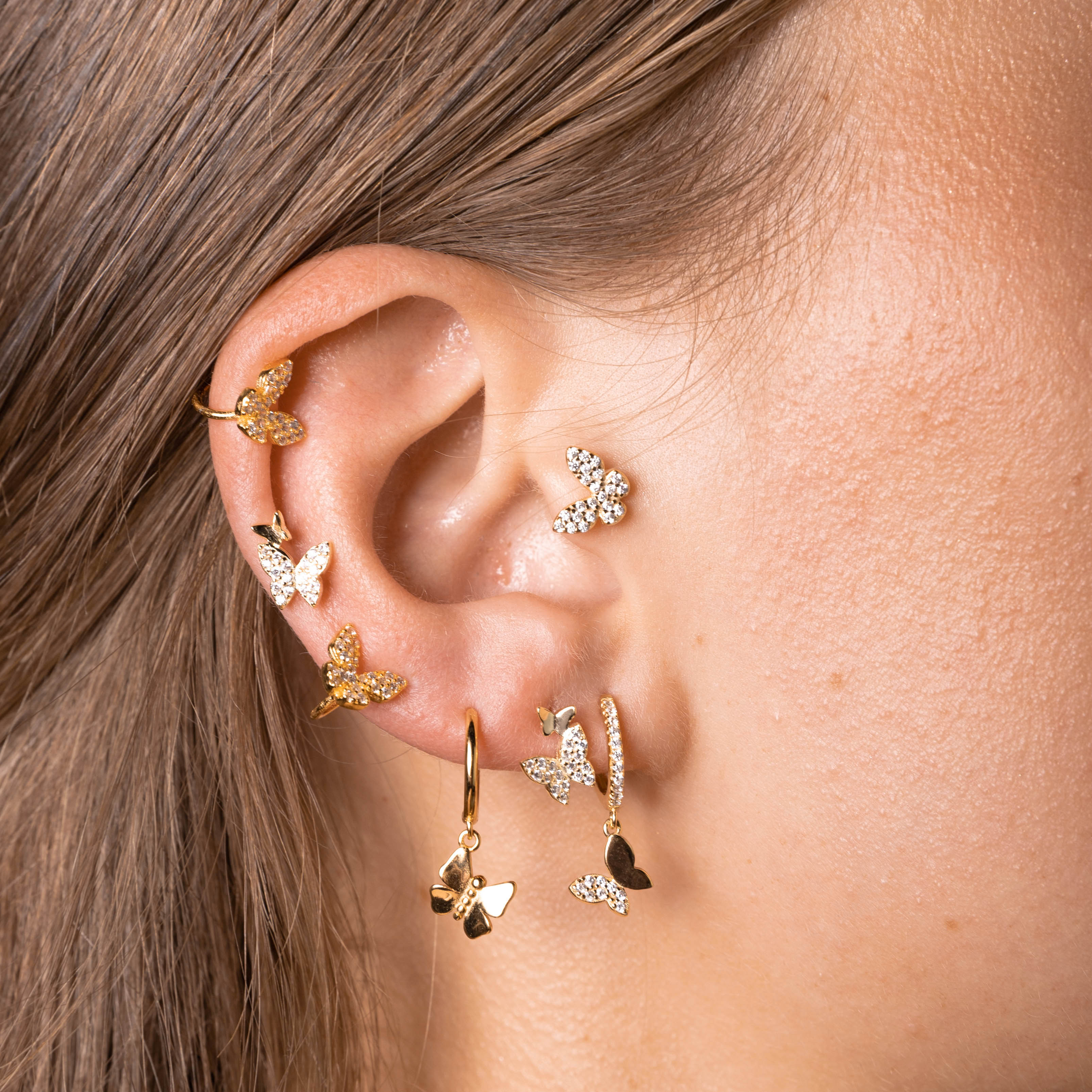 Butterfly Pave Stud Earrings