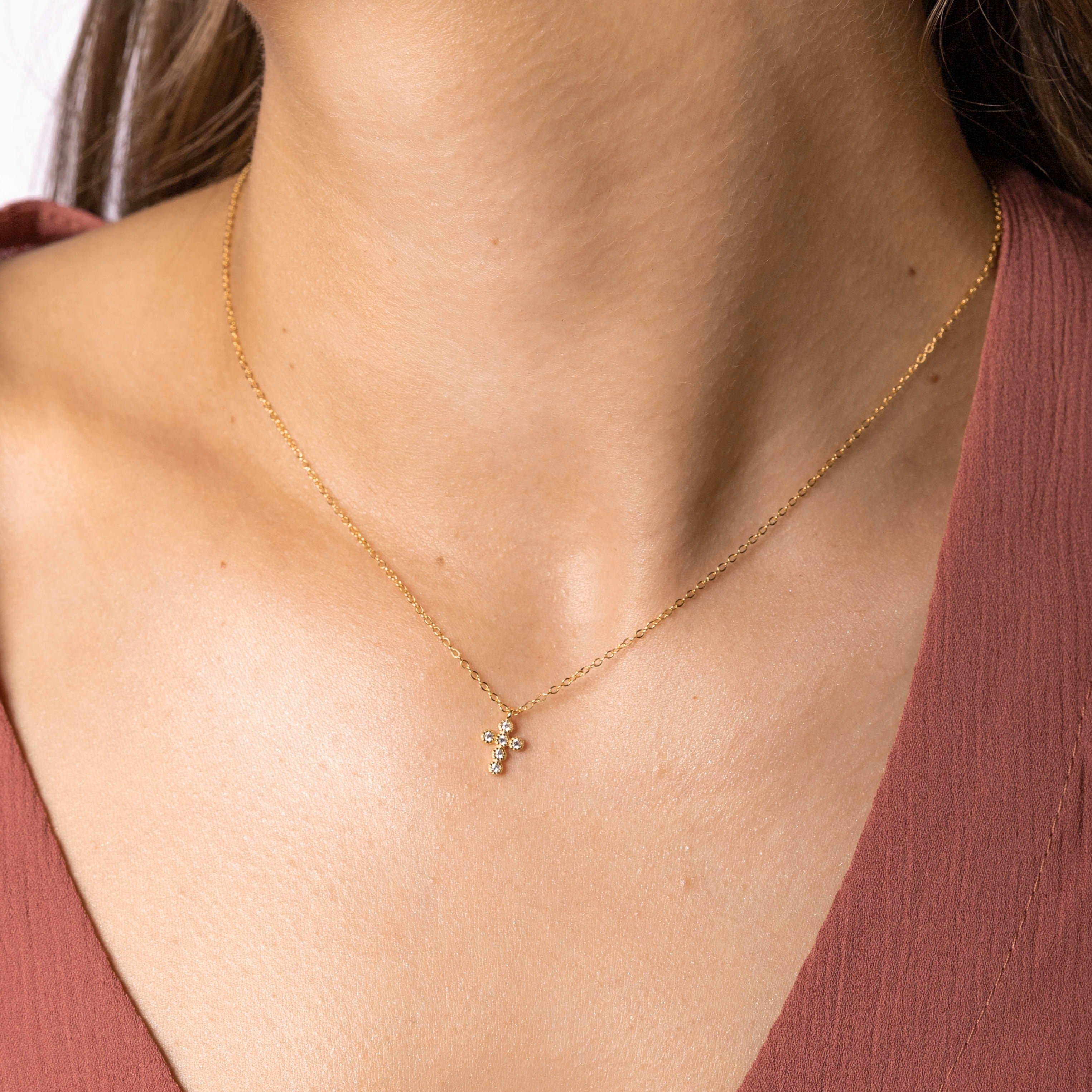 Cross Sapphire Necklace