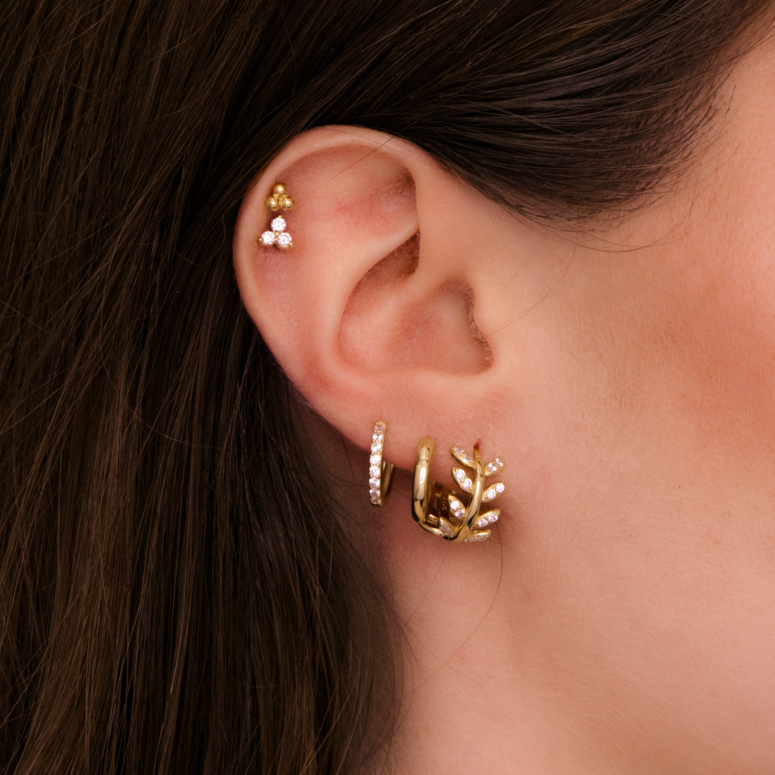 Leaf Wrap Huggie Earrings