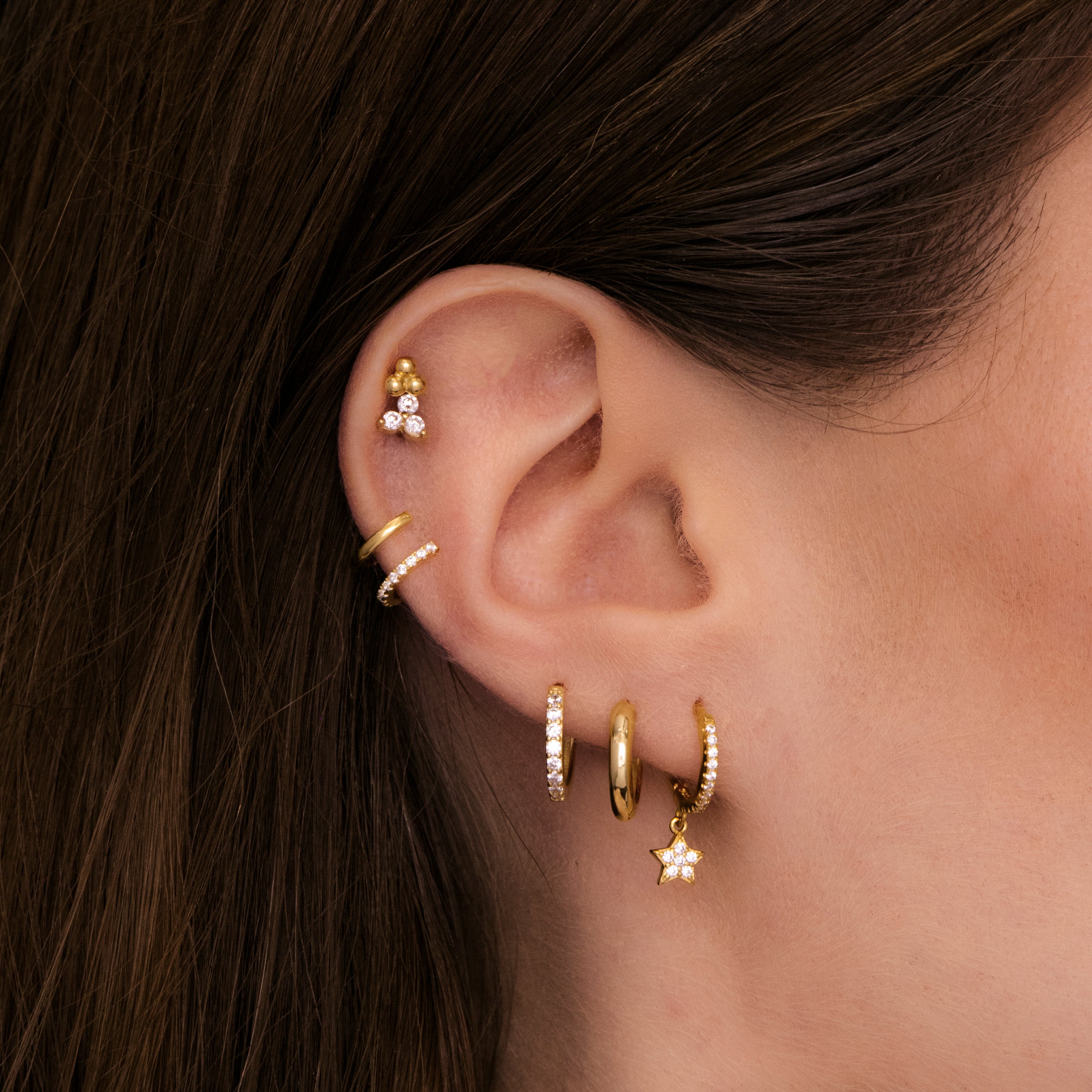 Star Sapphire Hoop Earrings