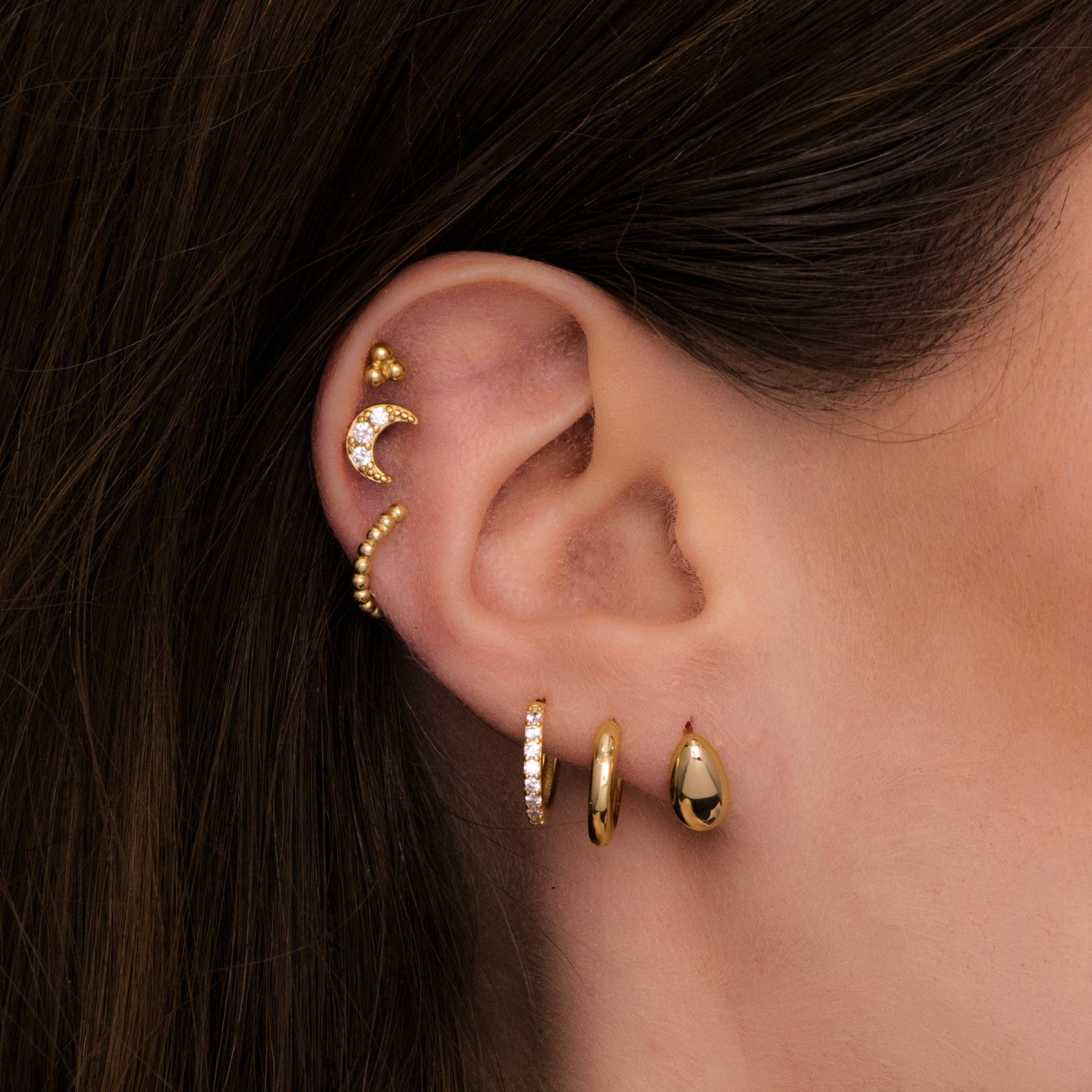 Dome Waterdrop Stud Earrings