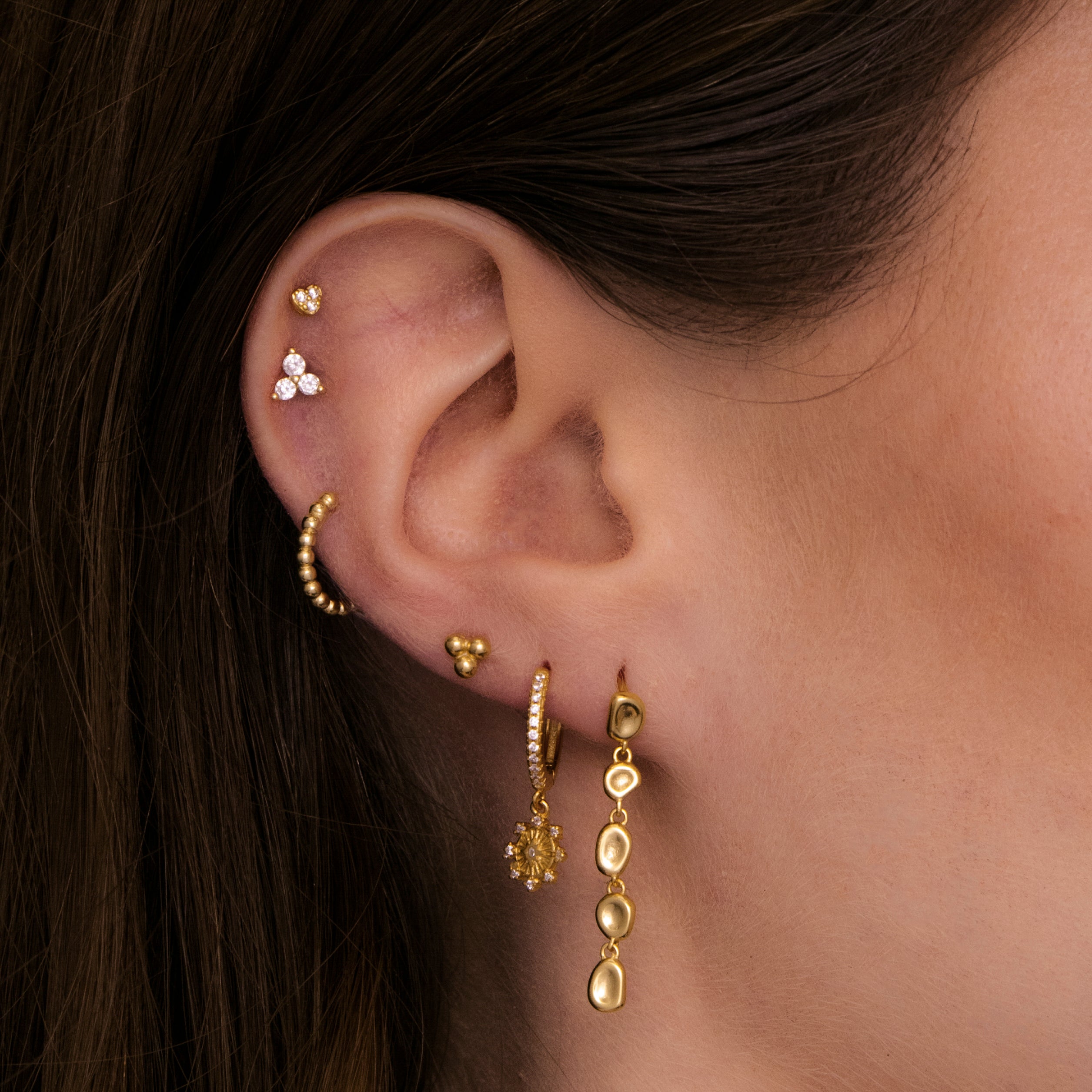 Molten Organic Circle Drop Earrings