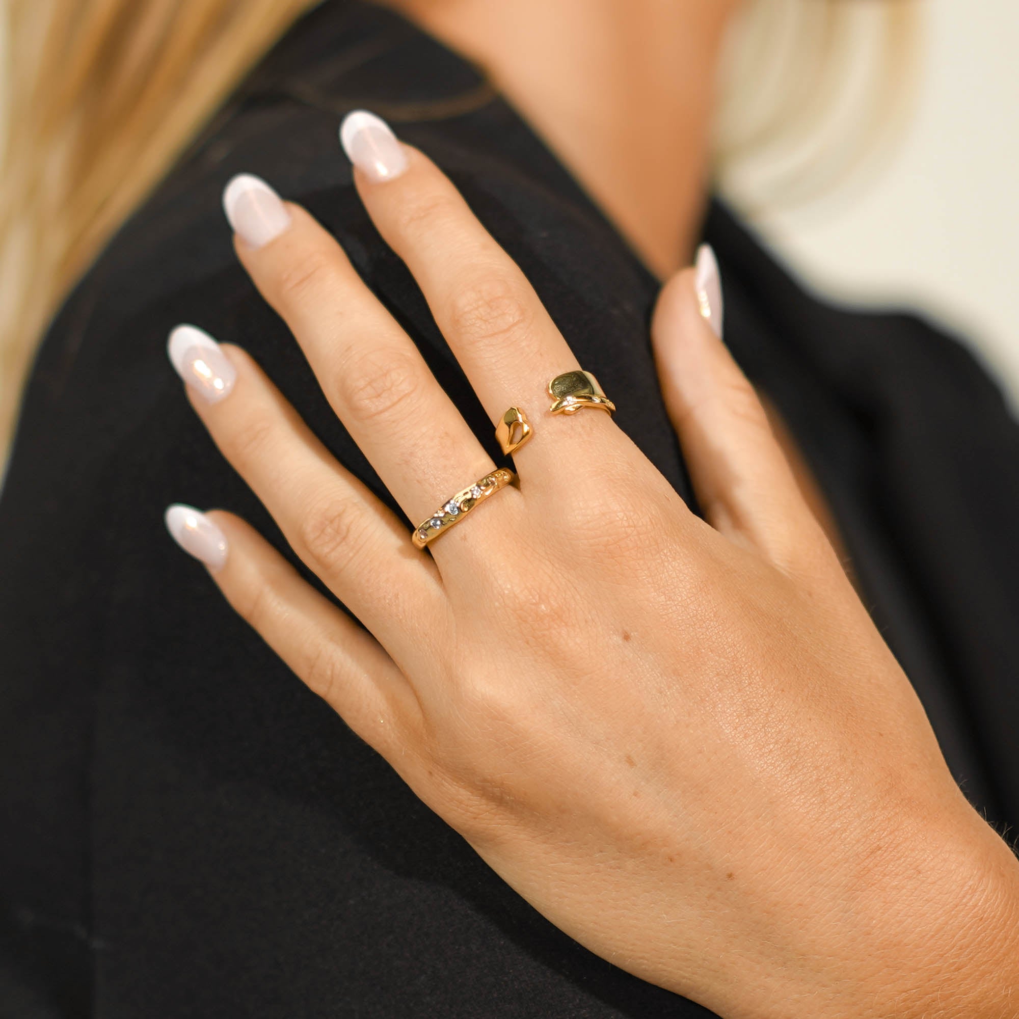 Molten Sapphire Statement Open Ring