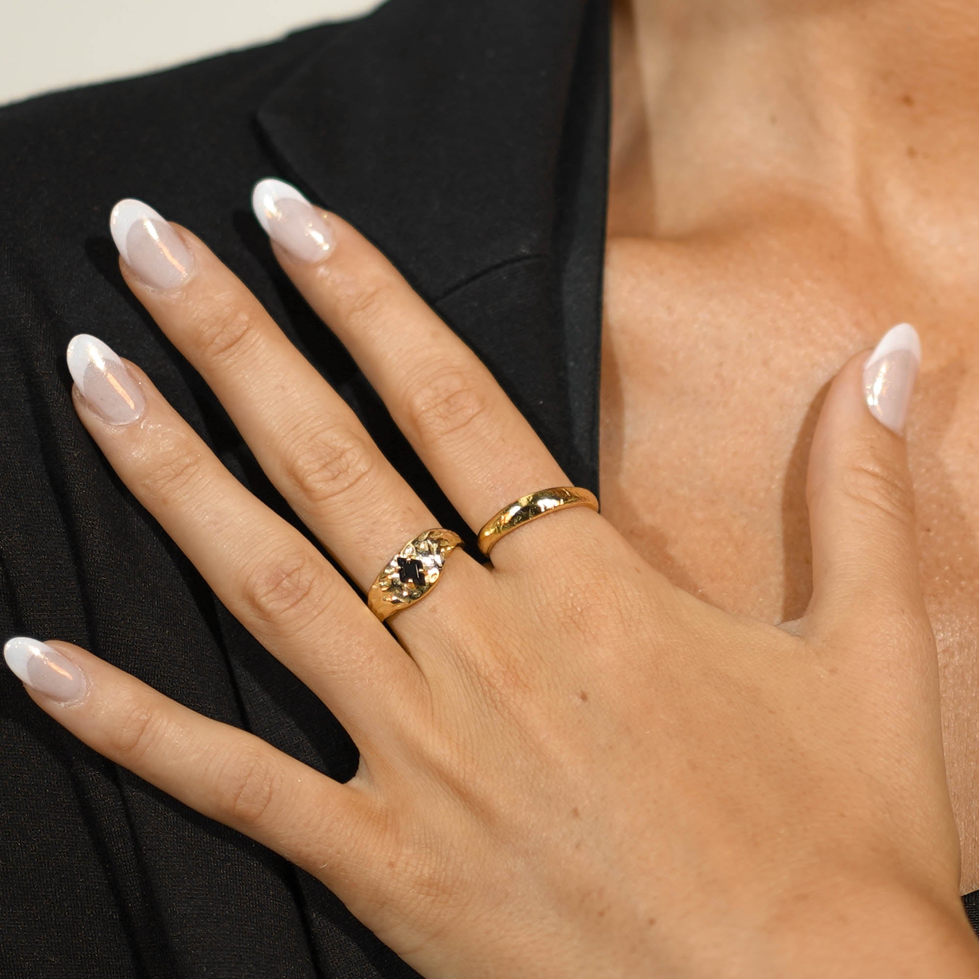 Onyx Molten Open Ring