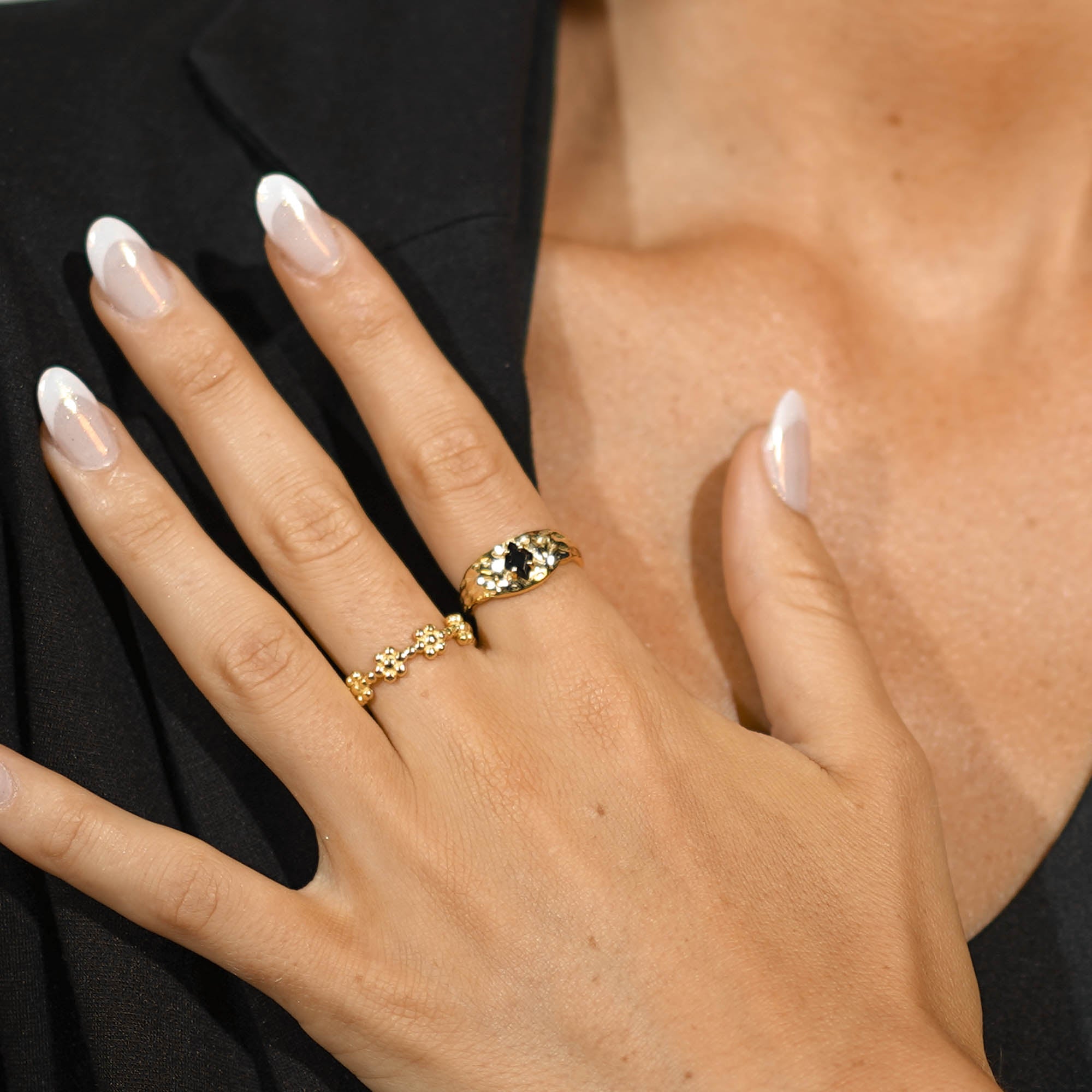 Onyx Molten Open Ring