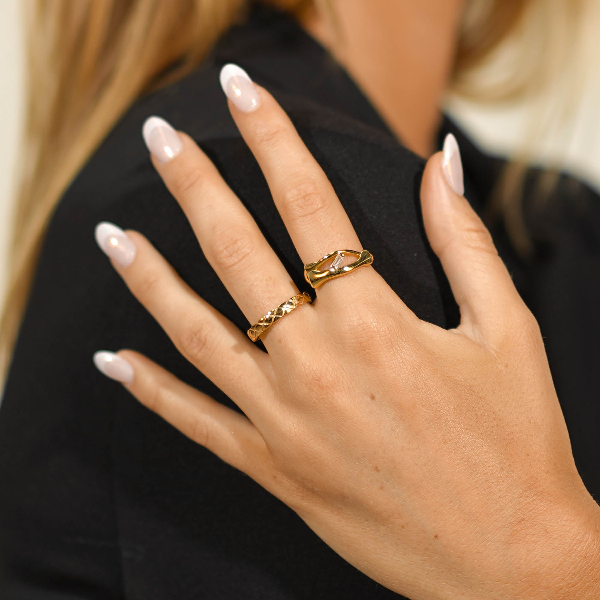 Baguette Open Adjustable Ring