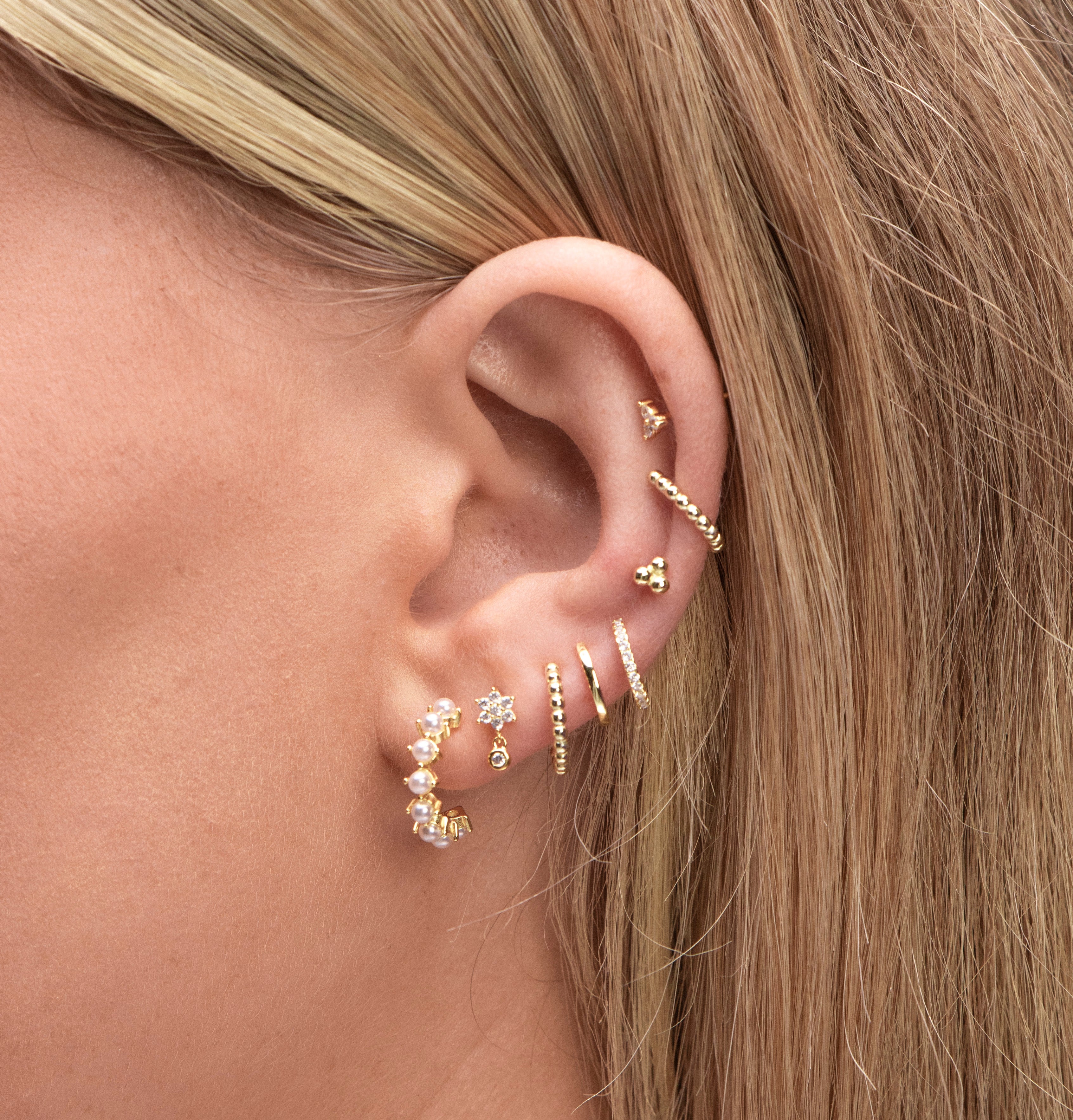 Classic Pearl Huggie Earrings