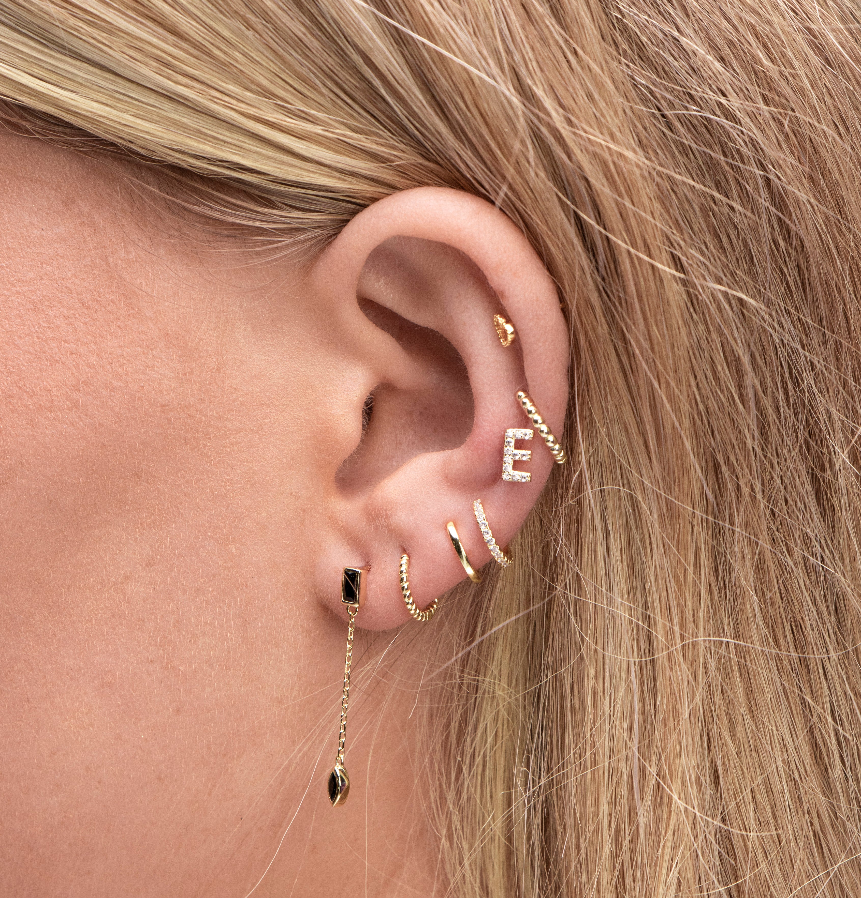 Letter Sapphire Earrings