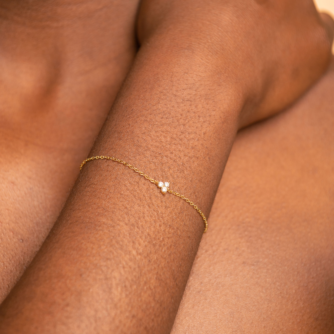 Lotus Zirconia Chain Bracelet