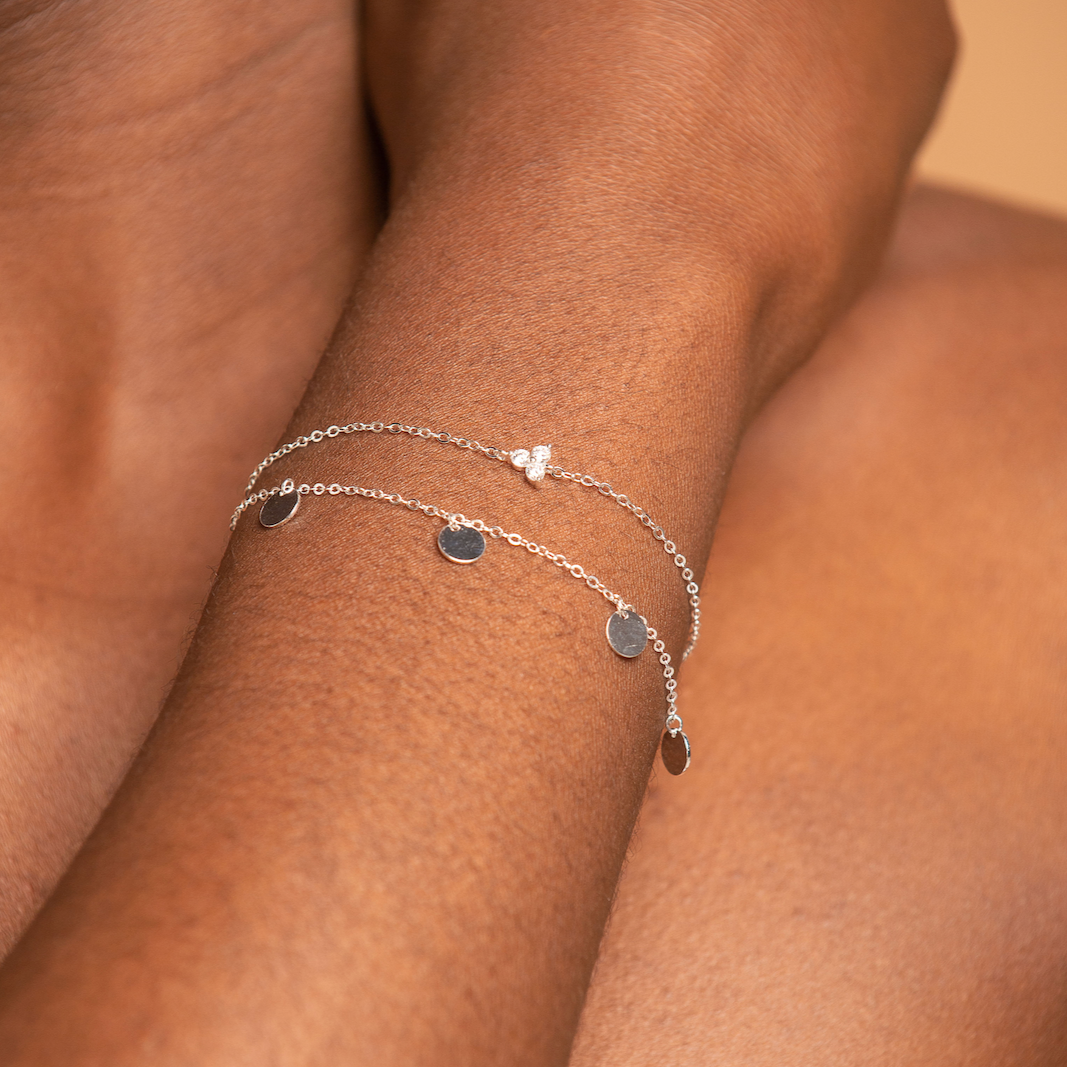 Lotus Zirconia Chain Bracelet