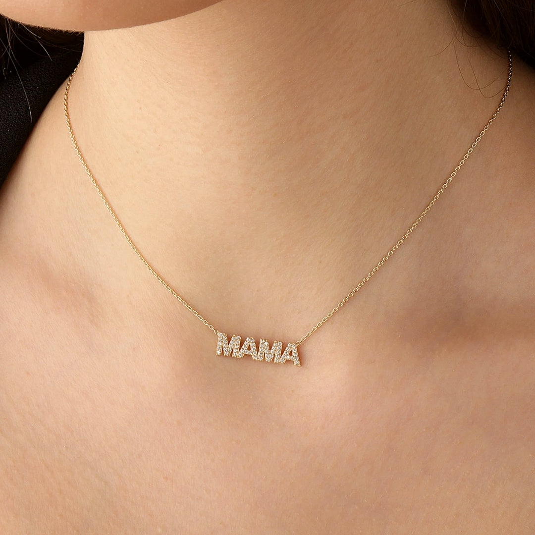 MAMA Pave Block Name Necklace