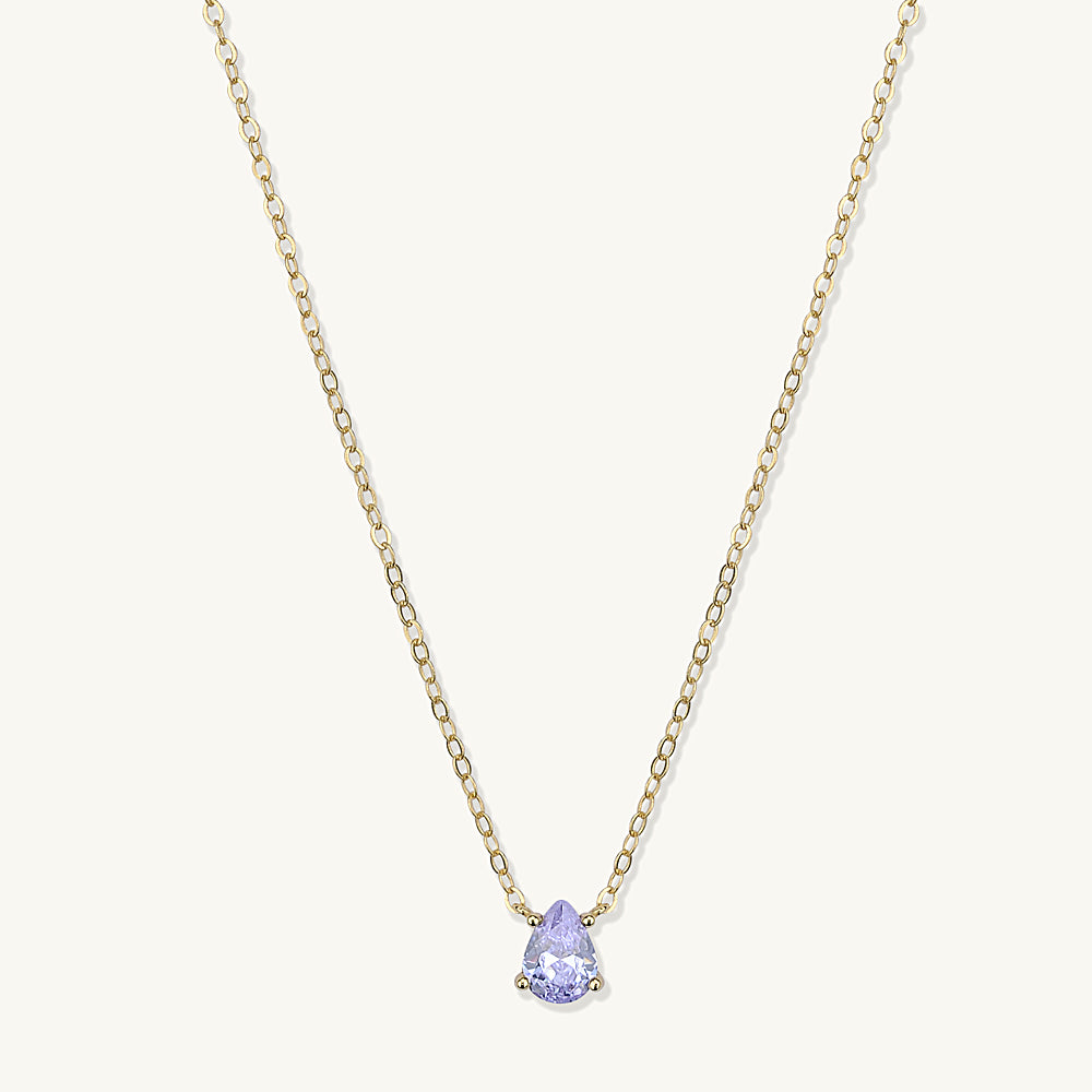 Birthstone Pear Shaped Necklace June