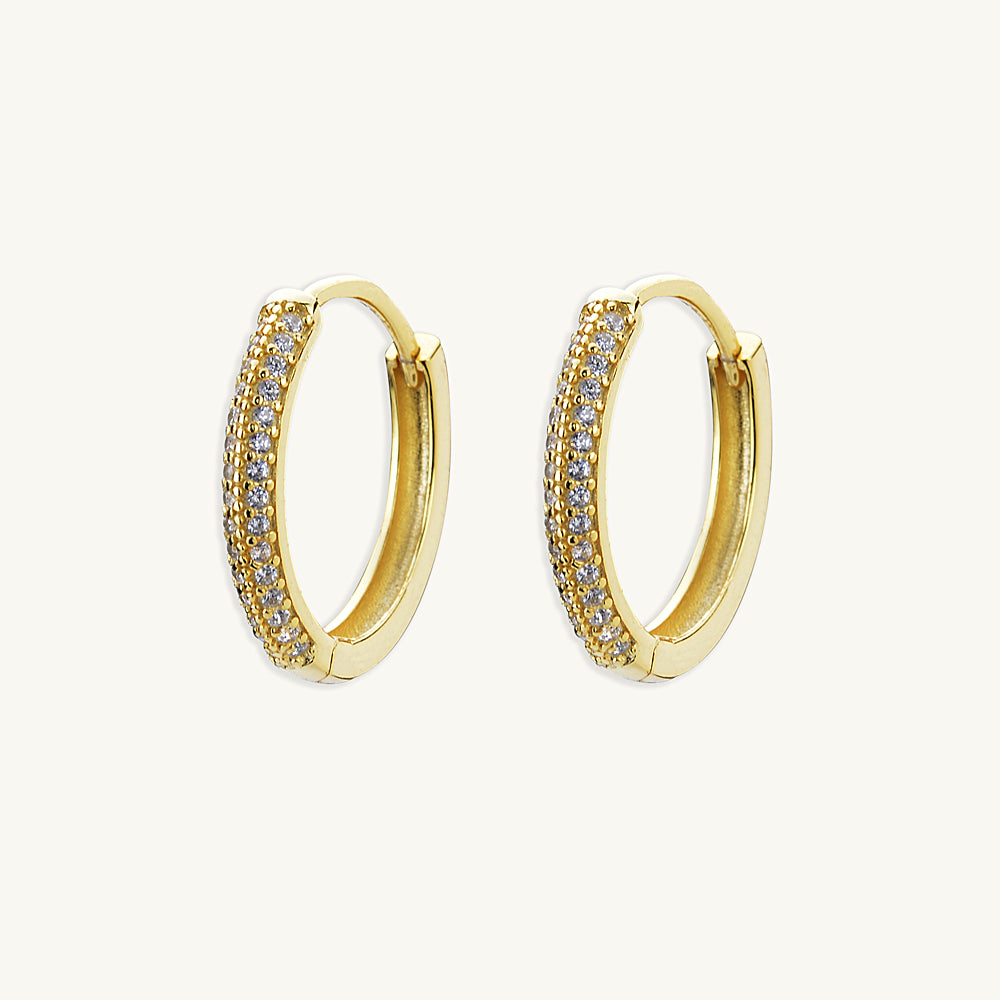 Large Sapphire Pave Hoops
