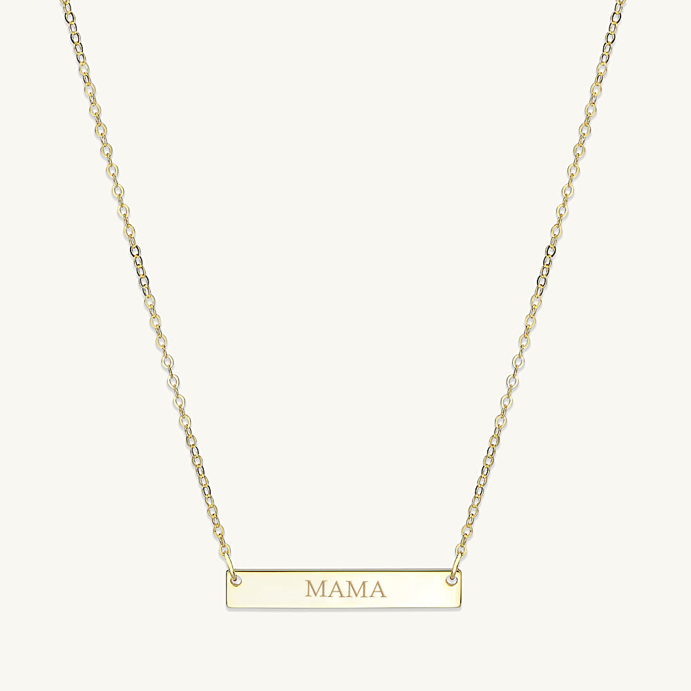 MAMA Engraved Bar Necklace