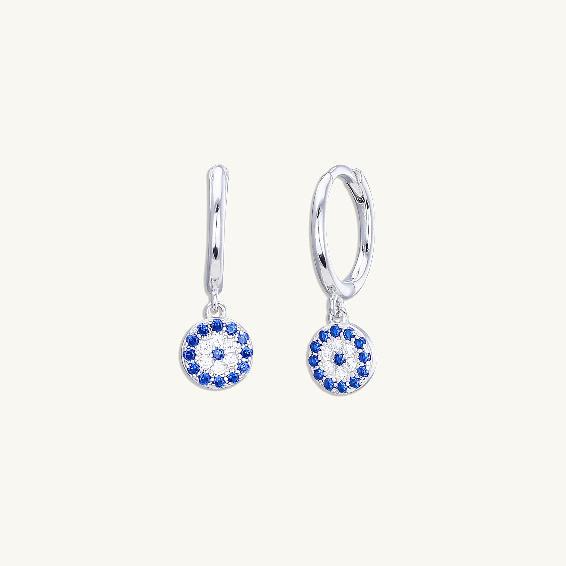 Evil Eye Pave Hoops