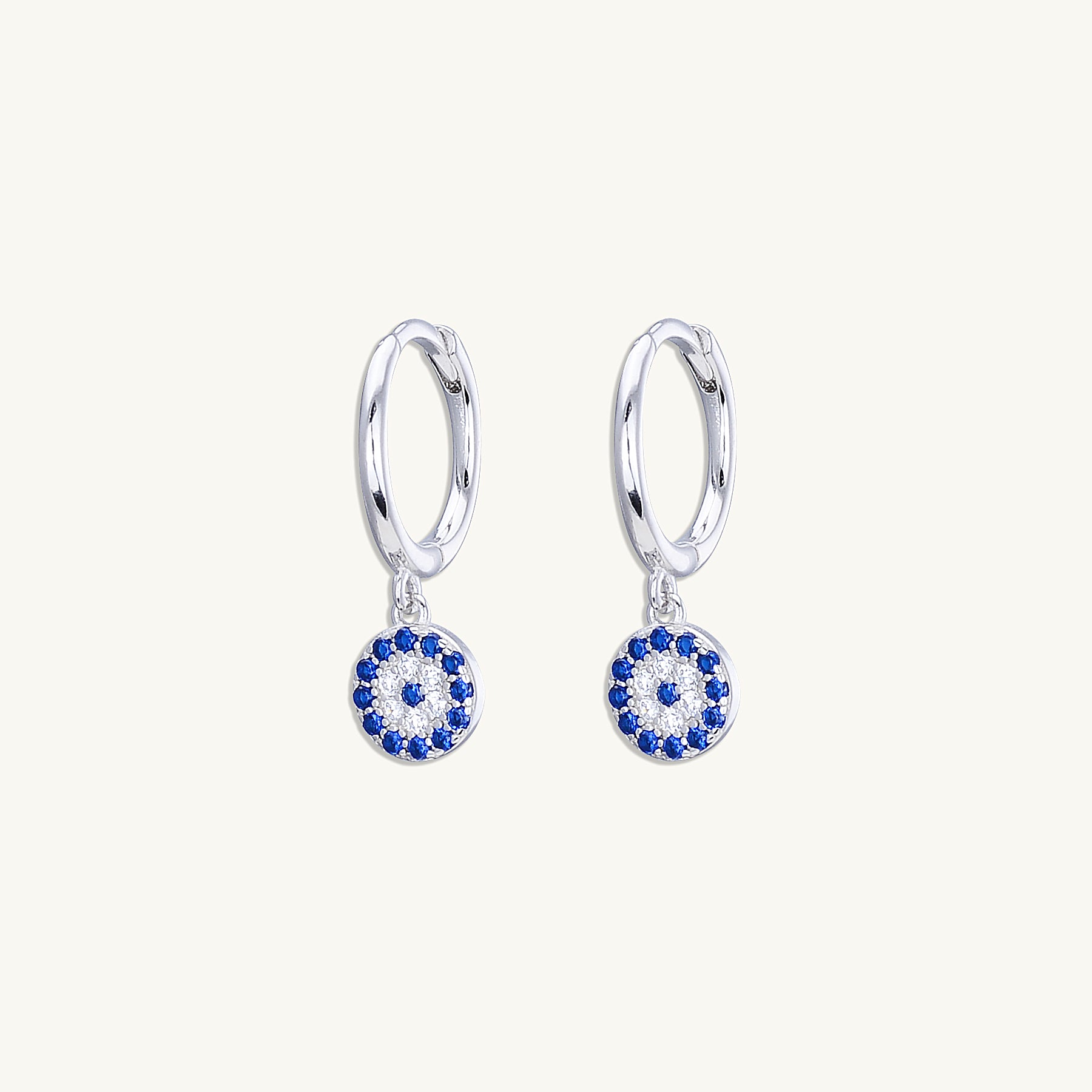Evil Eye Pave Hoops