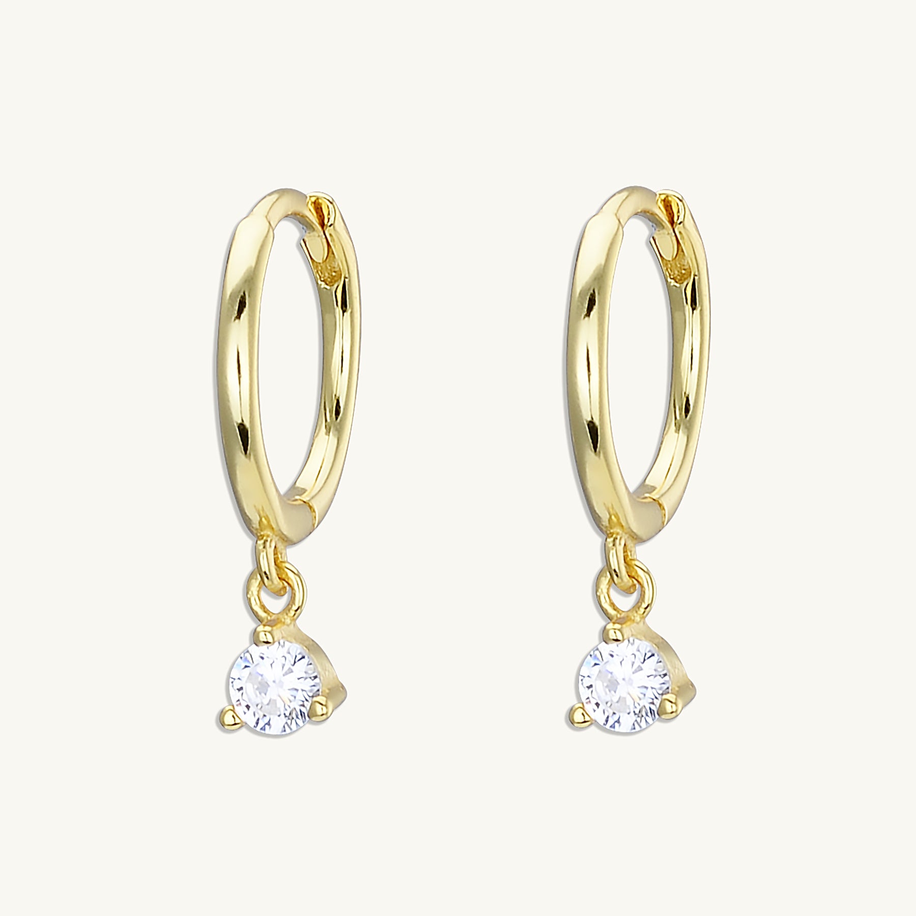 Solitaire Hoop Earrings