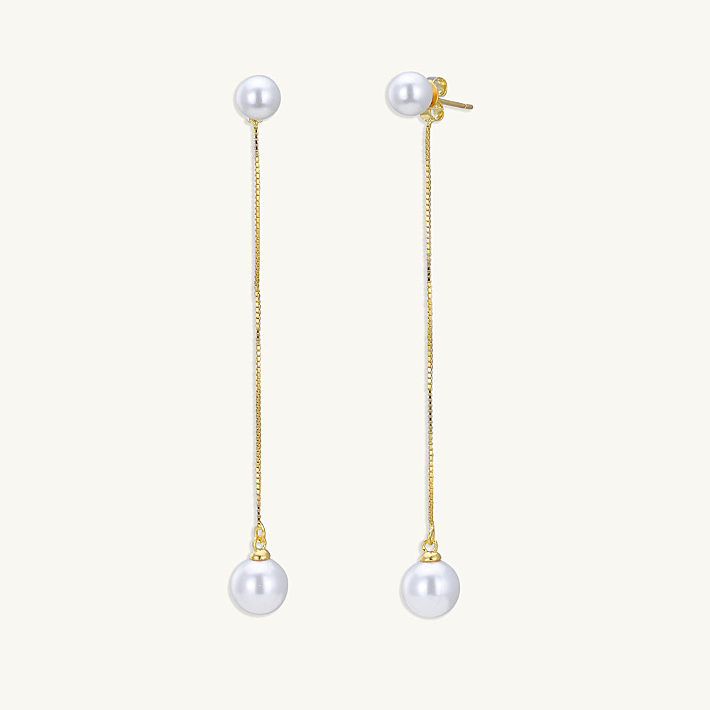 Freshwater Pearl Twin Drop Earrings
