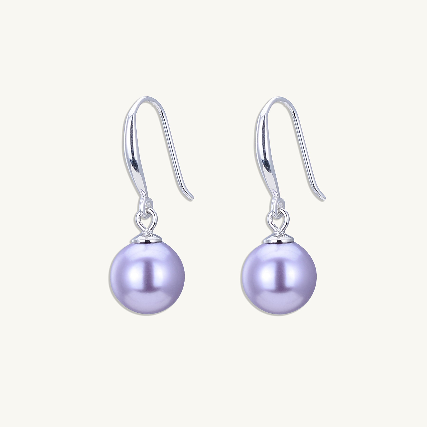 Purple Freshwater Pearl Drop Earrings