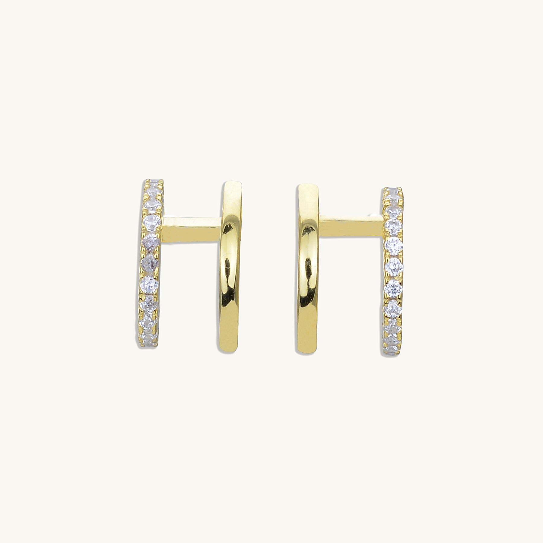 Double Sapphire Cuff Earrings