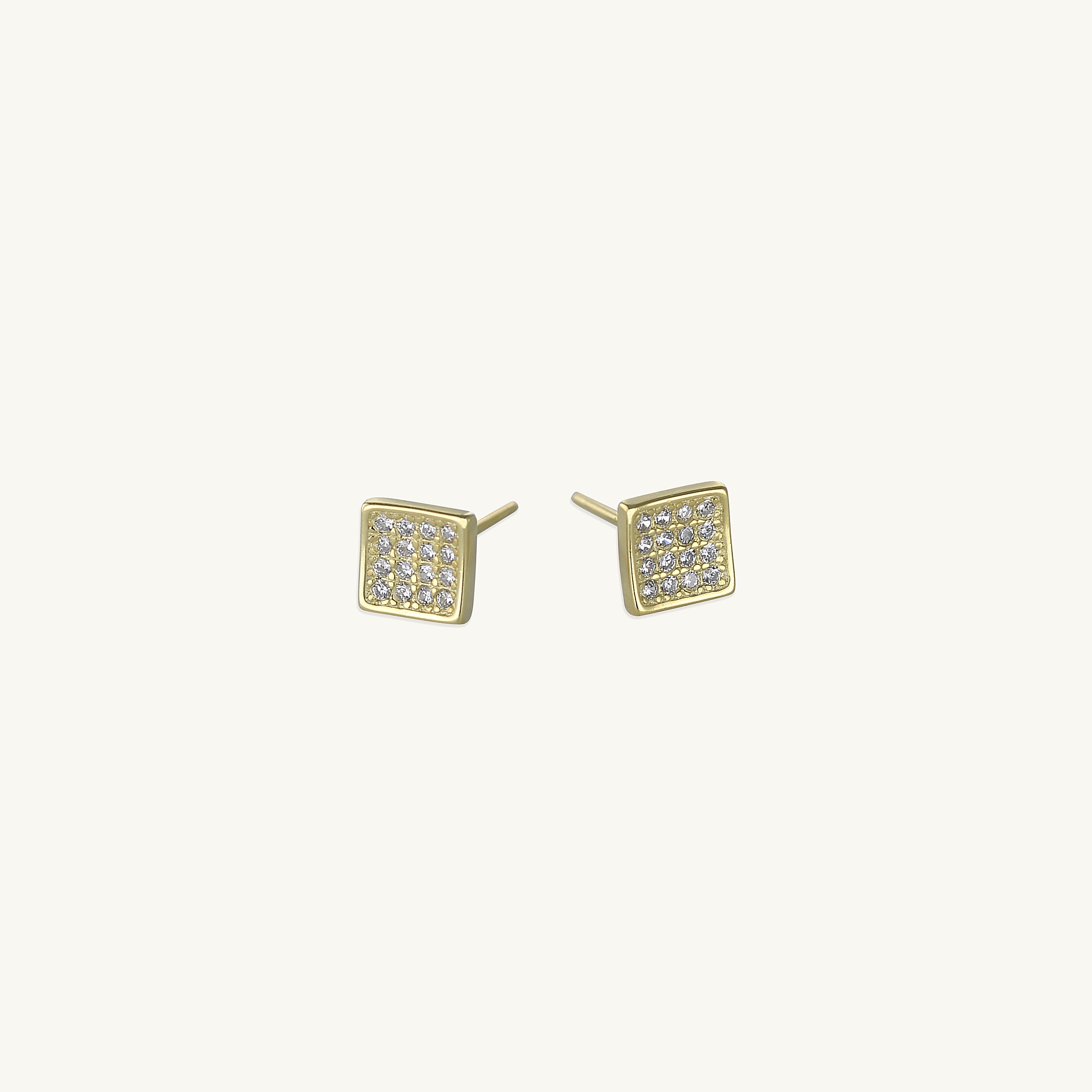 Square Sapphire Studs