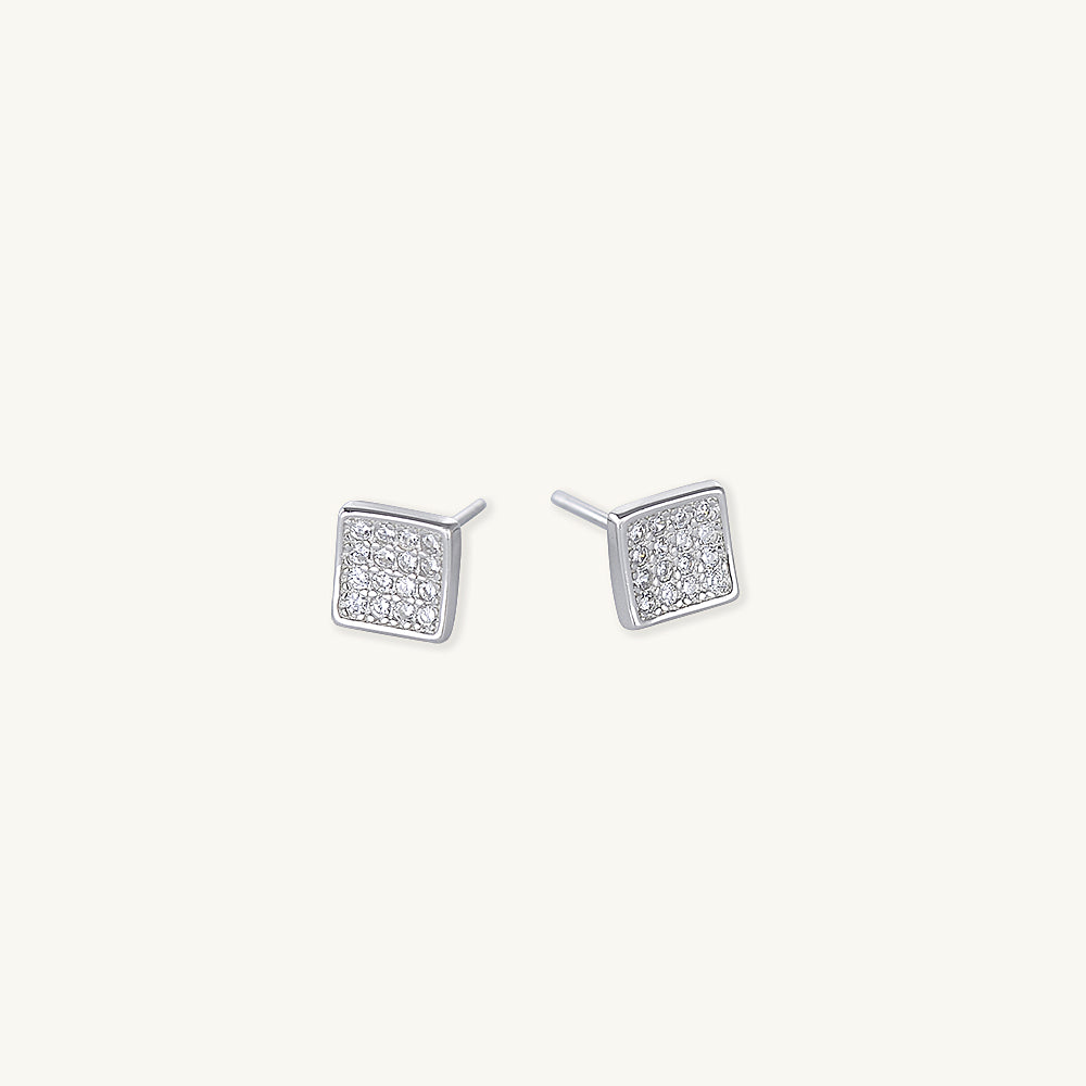 Square Sapphire Studs