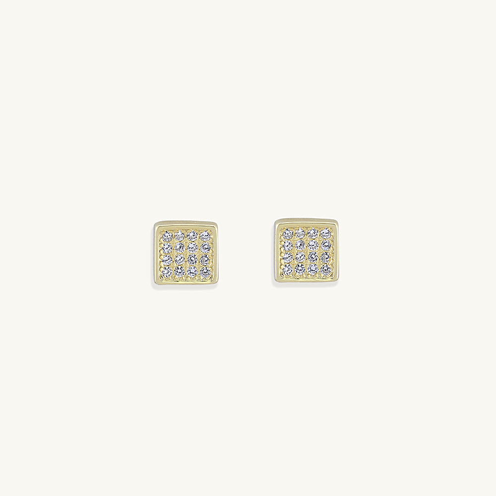 Square Sapphire Studs