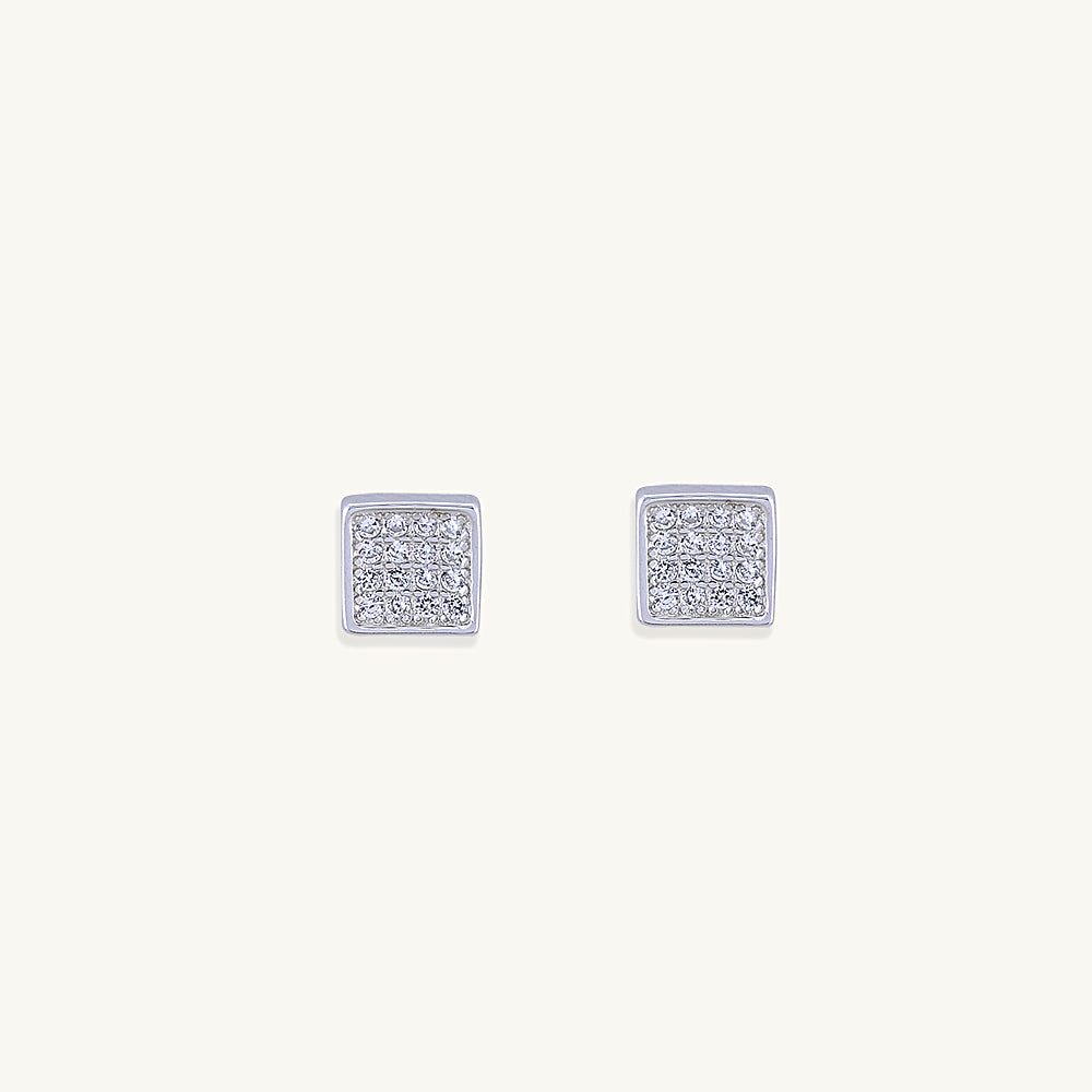 Square Sapphire Studs