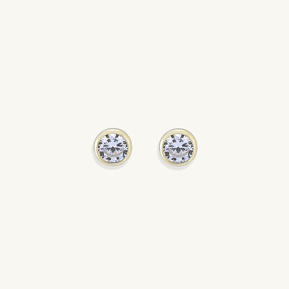 Circle Cubic Zirconia Studs