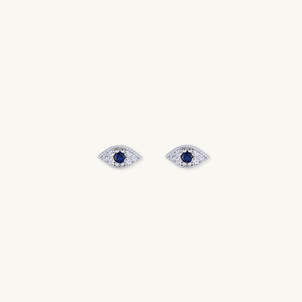 Evil Eye Pave Stud Earrings