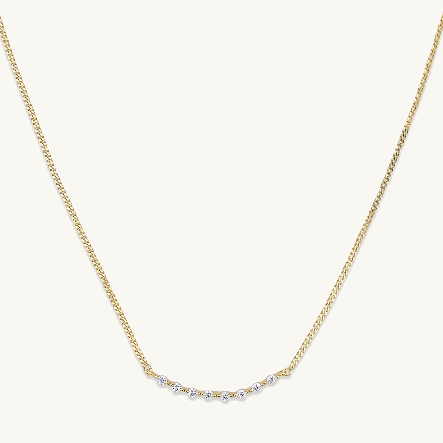 Curved Sapphire Bar Necklace
