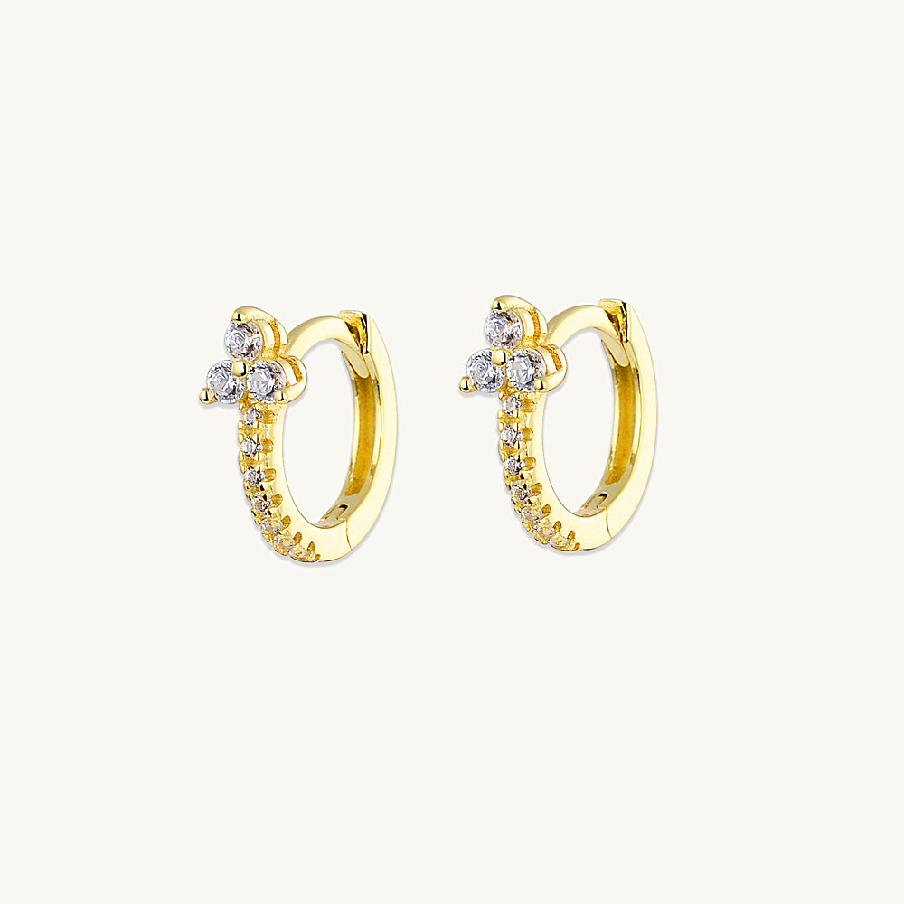 Lotus Sapphire Hoop Earrings