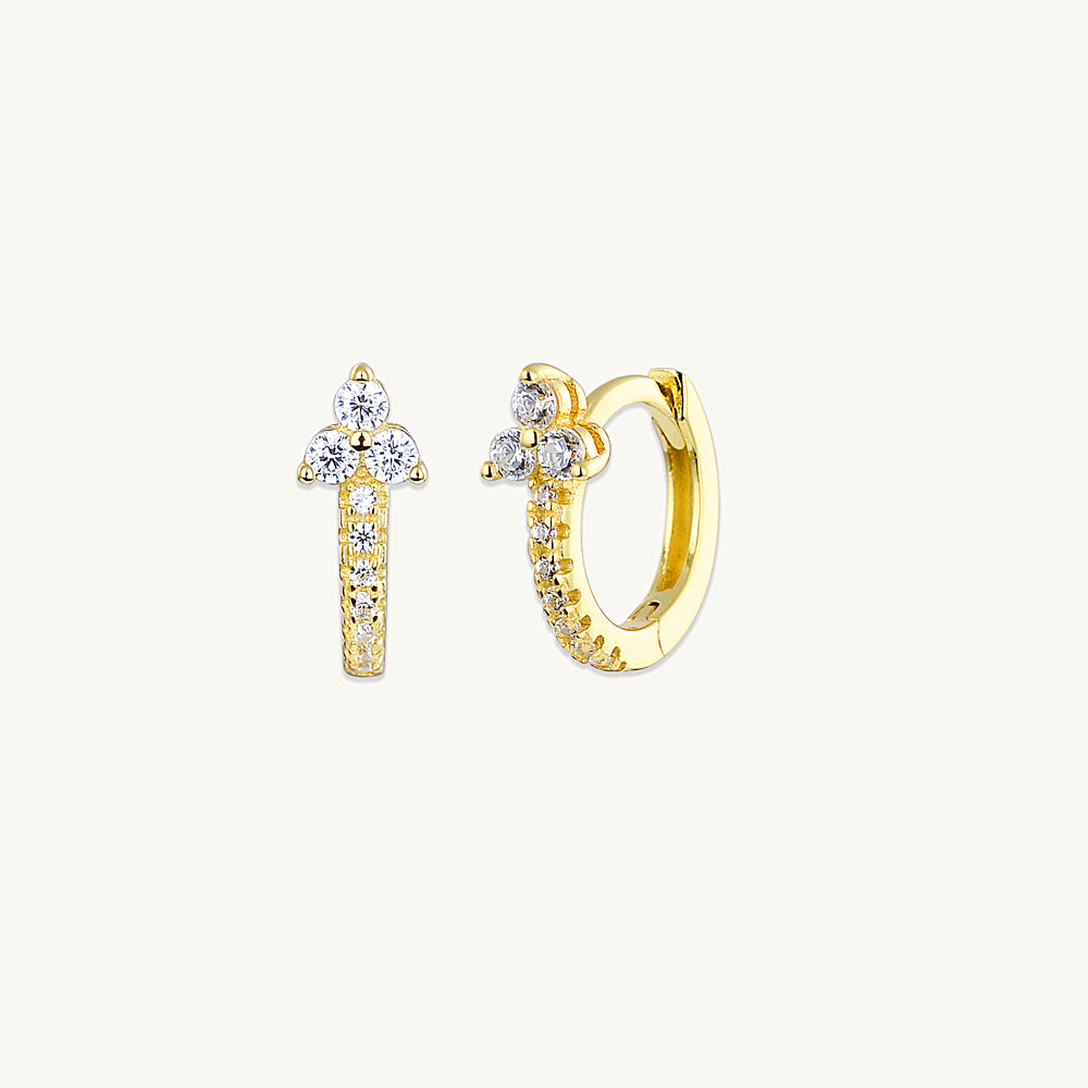 Lotus Sapphire Hoop Earrings