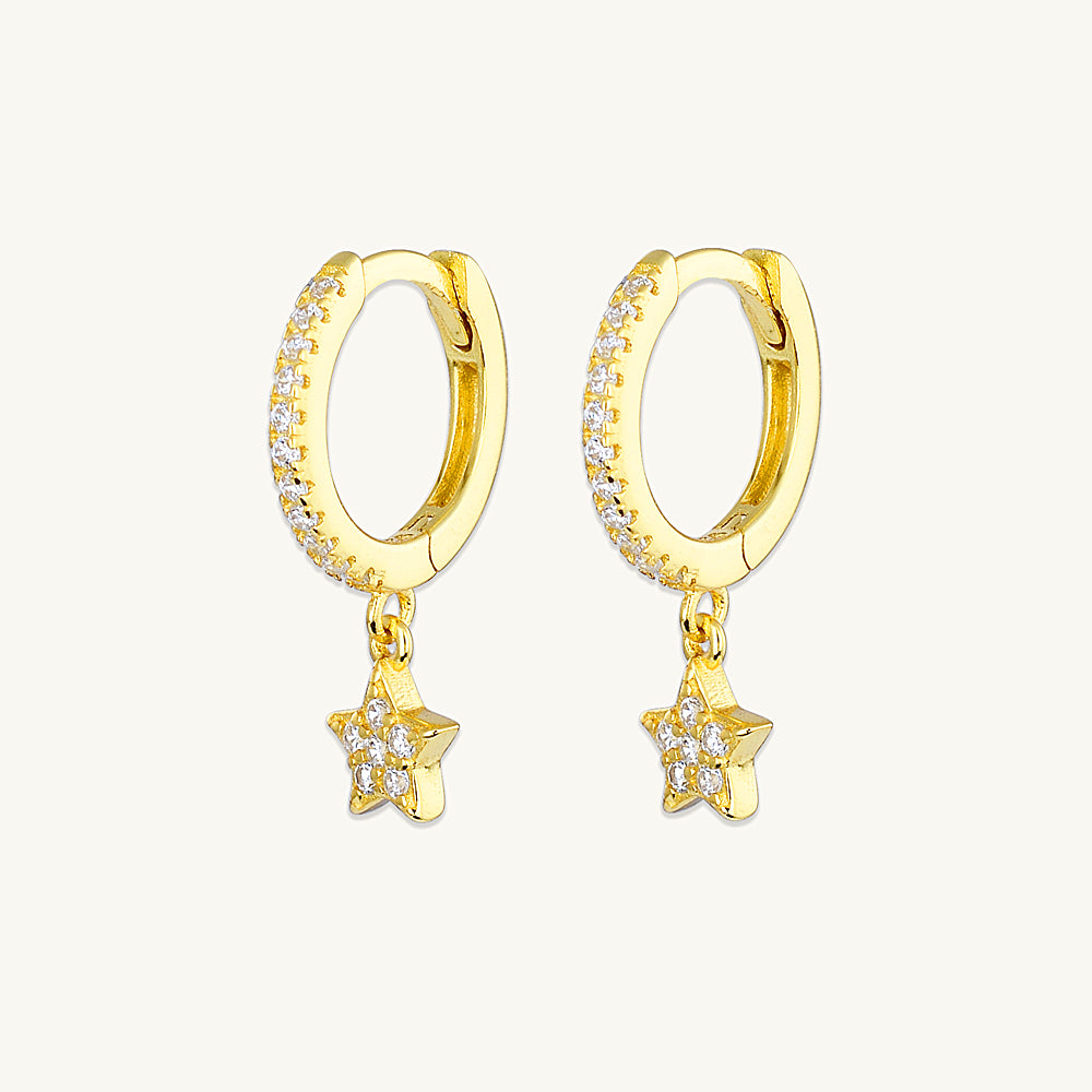 Star Sapphire Hoop Earrings