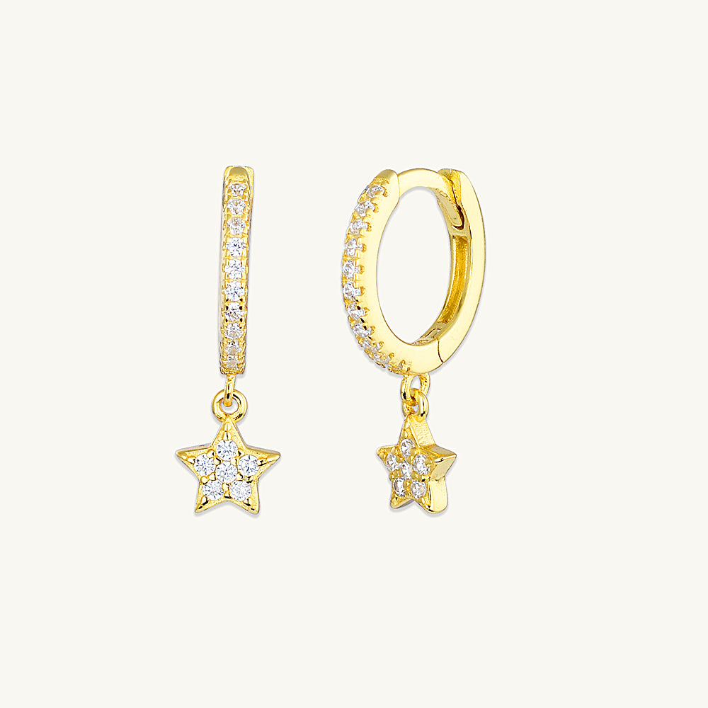 Star Sapphire Hoop Earrings