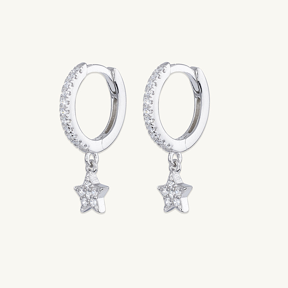 Star Sapphire Hoop Earrings