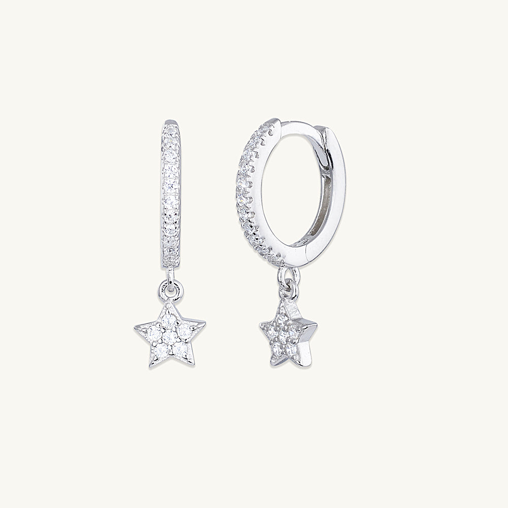 Star Sapphire Hoop Earrings