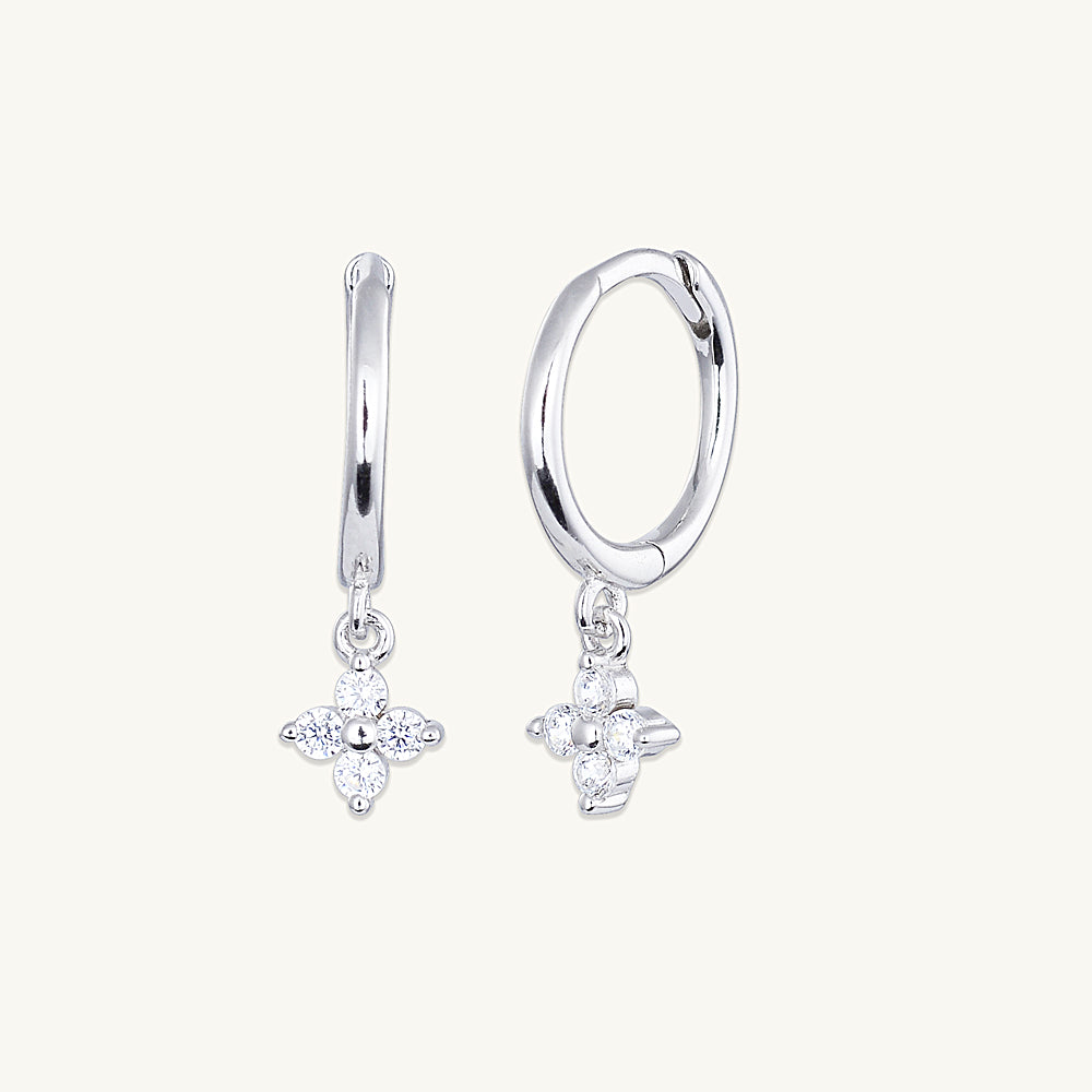 Clover Sapphire Hoop Earrings
