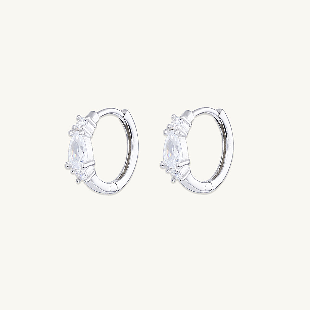 Teardrop Sapphire Huggie Earrings