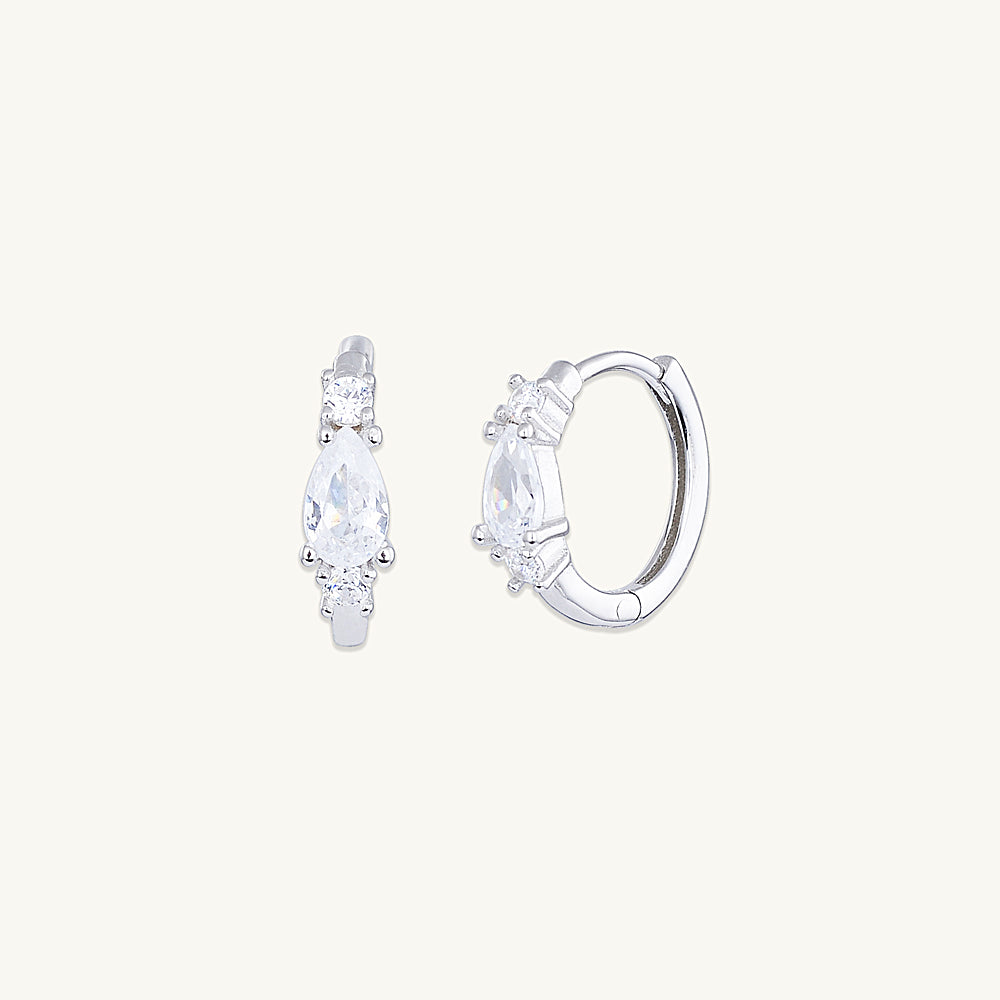 Teardrop Sapphire Huggie Earrings