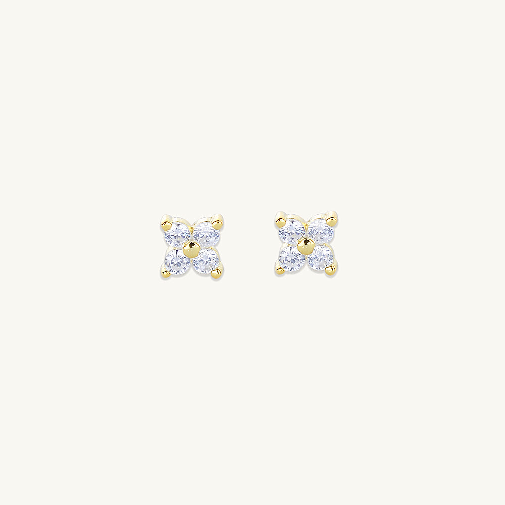 Clover Sapphire Stud Earrings