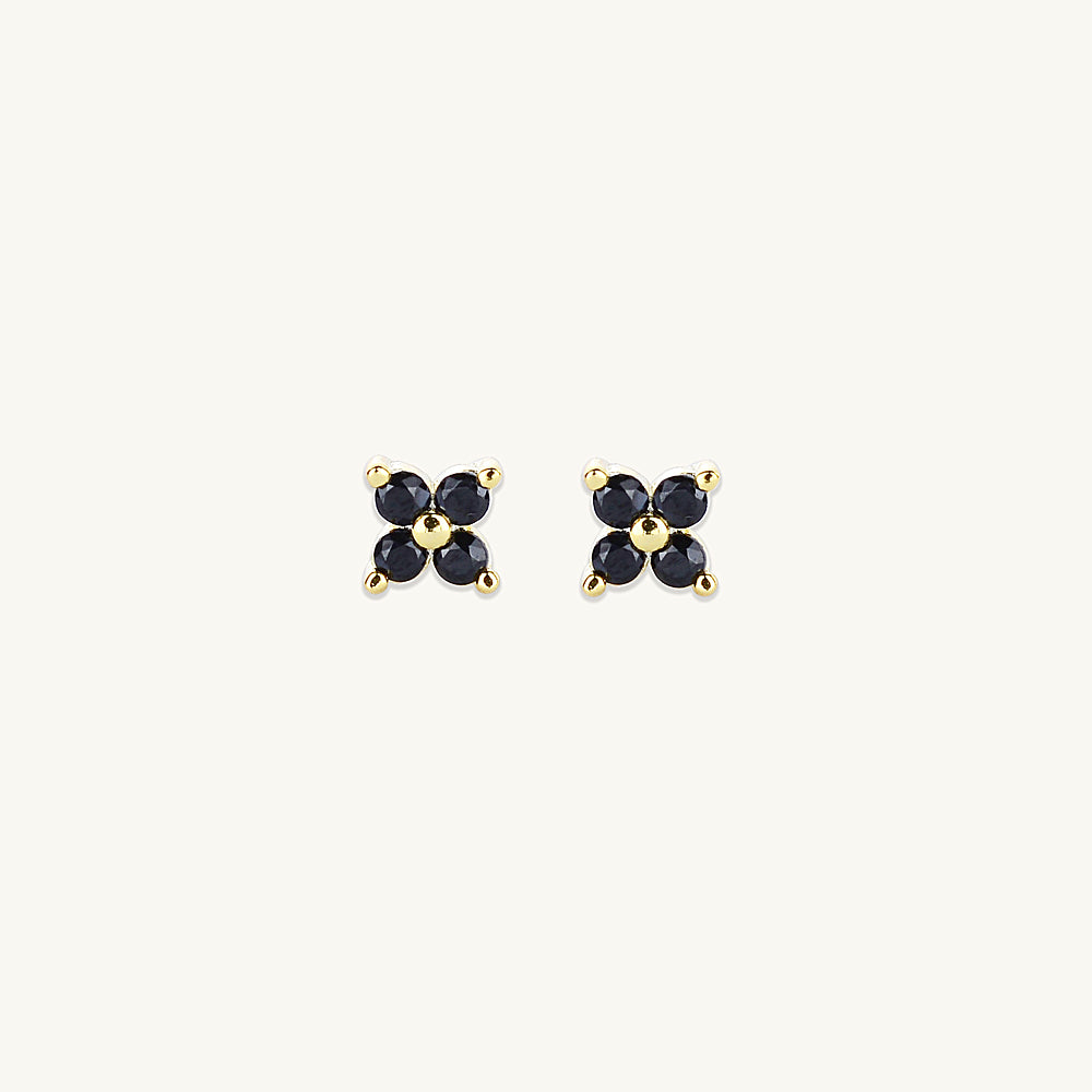 Black Clover Sapphire Earrings