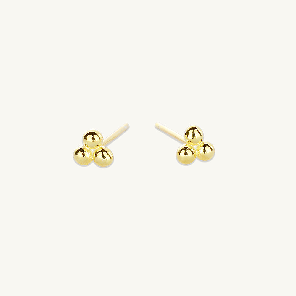 Tiny Lotus Ball Stud Earrings
