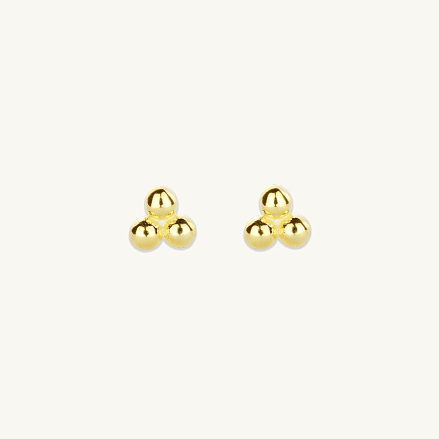 Tiny Lotus Ball Stud Earrings