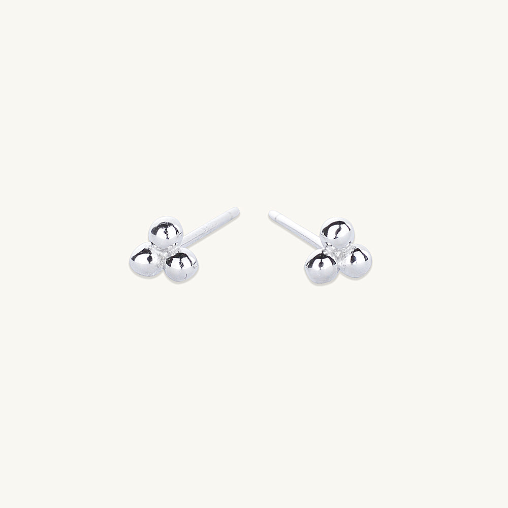 Tiny Lotus Ball Stud Earrings