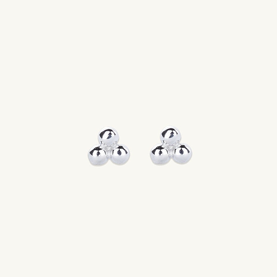 Tiny Lotus Ball Stud Earrings