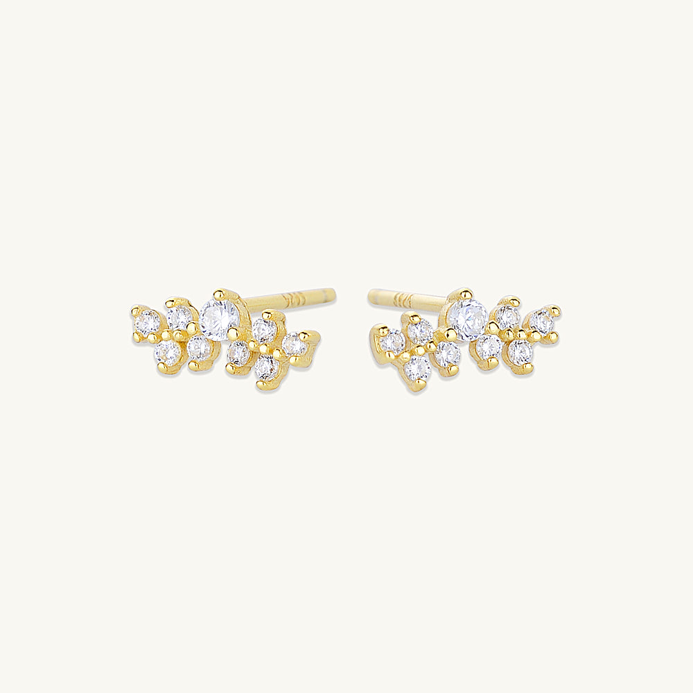 Starry Cluster Sapphire Stud Earrings